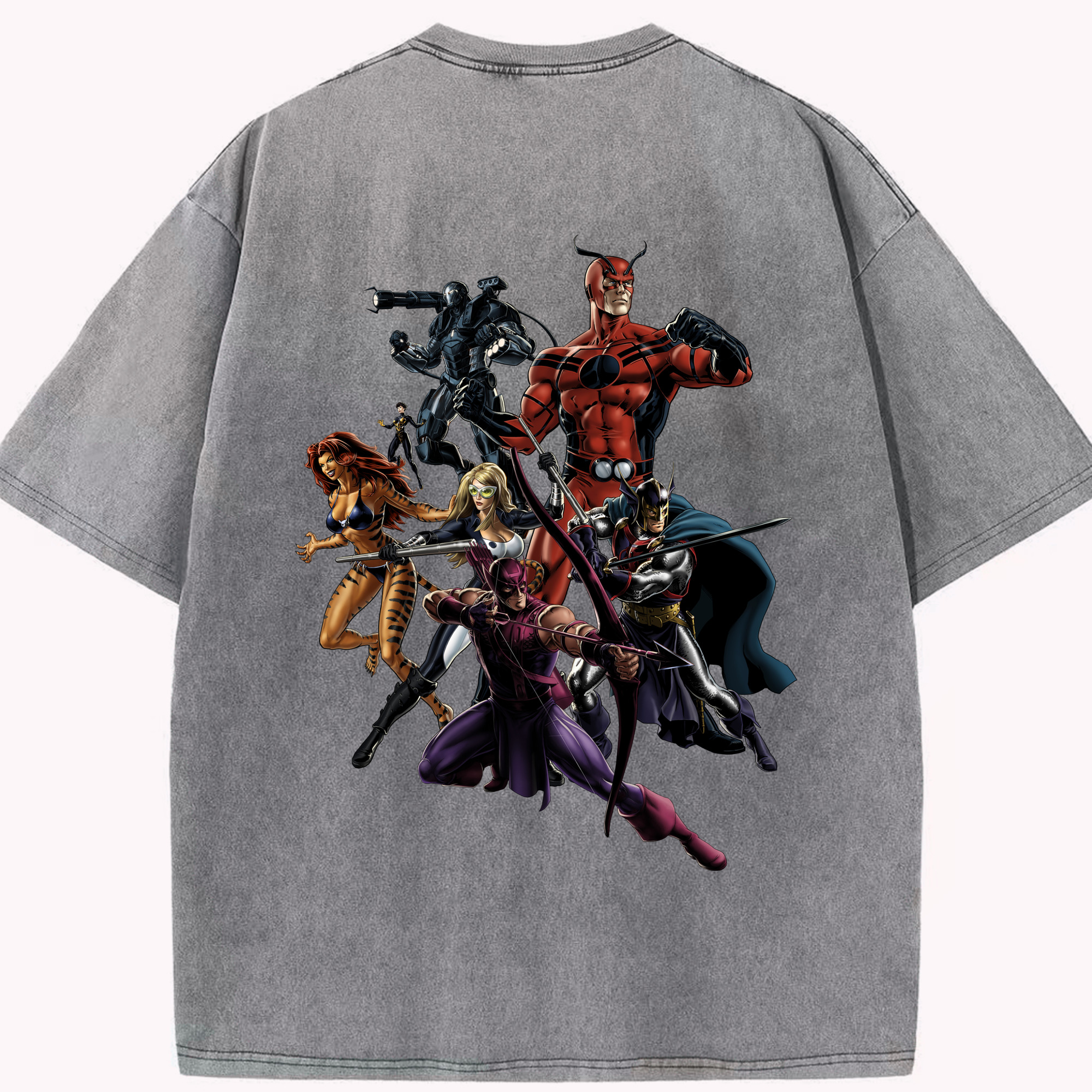 （画像用） アベンジャーズ The Avengers 綿100% ヴィンテージ風 半袖Tシャツ（背面プリント）