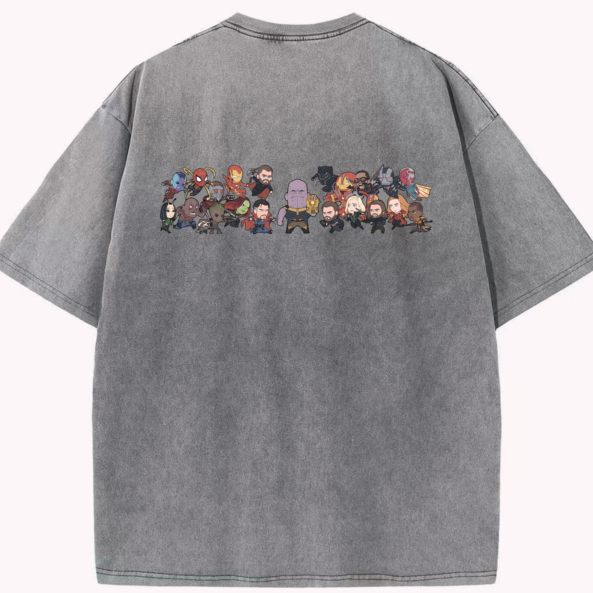 （画像用） アベンジャーズ The Avengers 綿100% ヴィンテージ風 半袖Tシャツ（背面プリント）