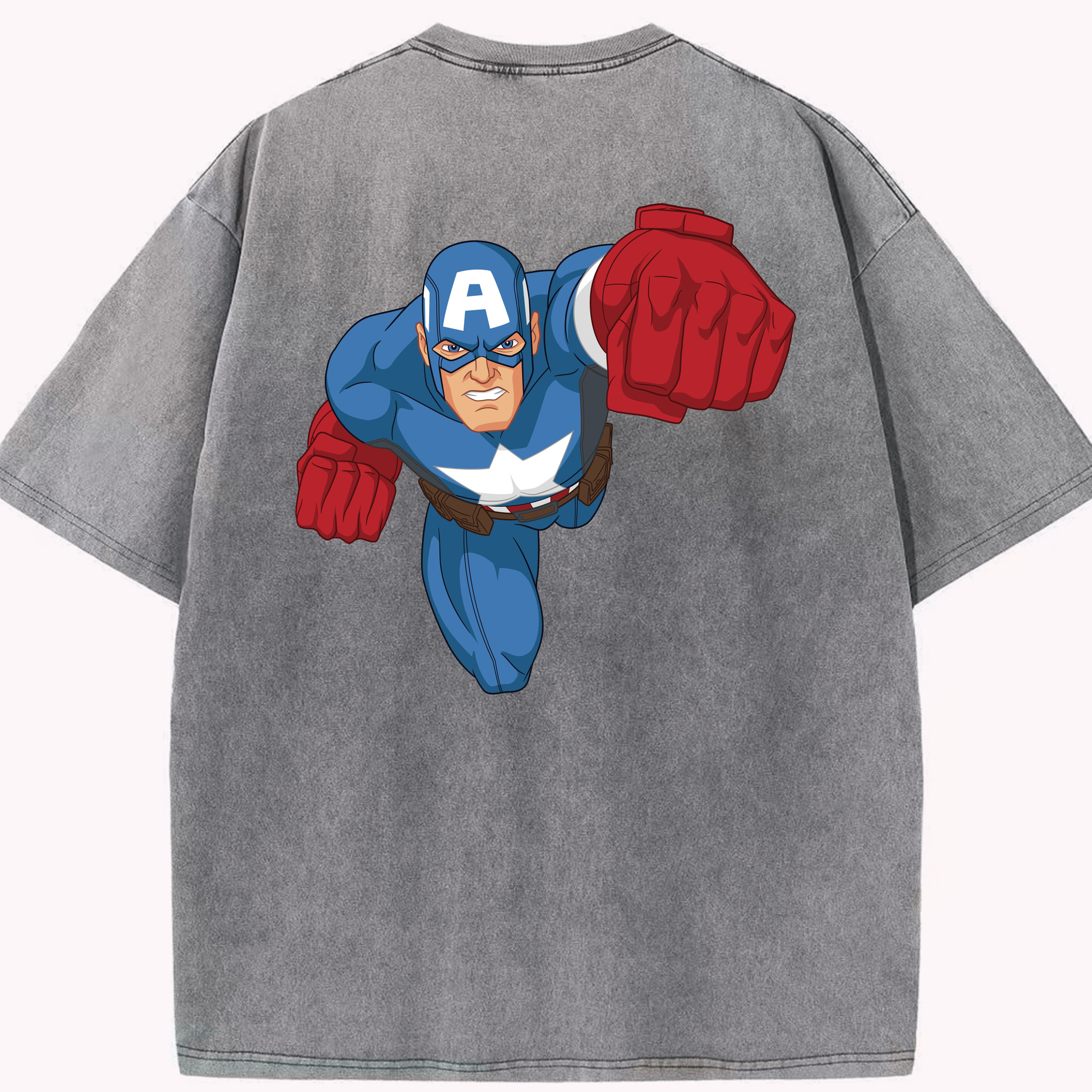 （画像用） アベンジャーズ The Avengers 綿100% ヴィンテージ風 半袖Tシャツ（背面プリント）