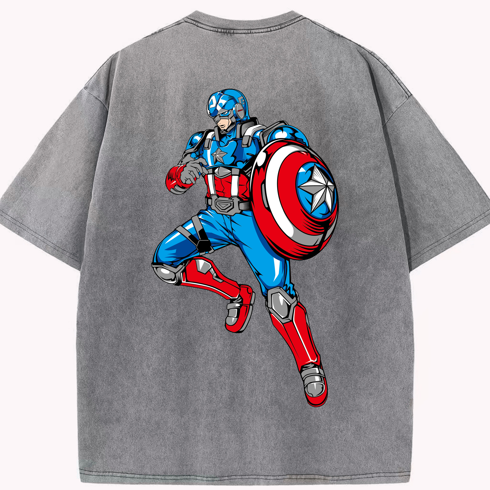 （画像用） アベンジャーズ The Avengers 綿100% ヴィンテージ風 半袖Tシャツ（背面プリント）