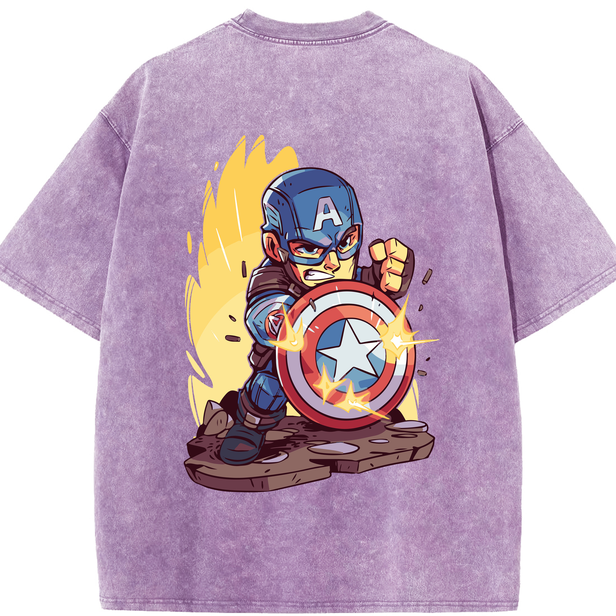 （画像用） アベンジャーズ The Avengers 綿100% ヴィンテージ風 半袖Tシャツ（背面プリント）