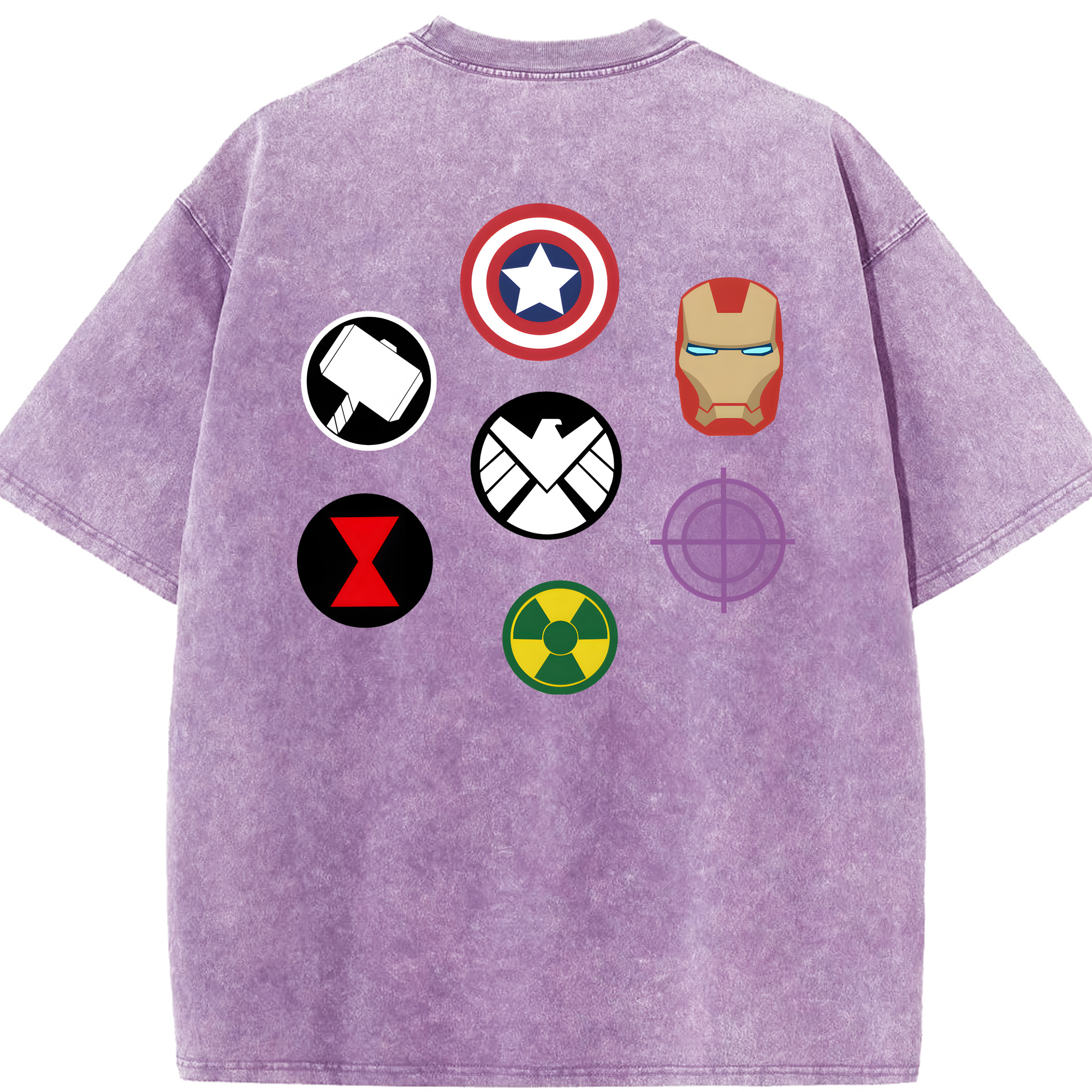 （画像用） アベンジャーズ The Avengers 綿100% ヴィンテージ風 半袖Tシャツ（背面プリント）