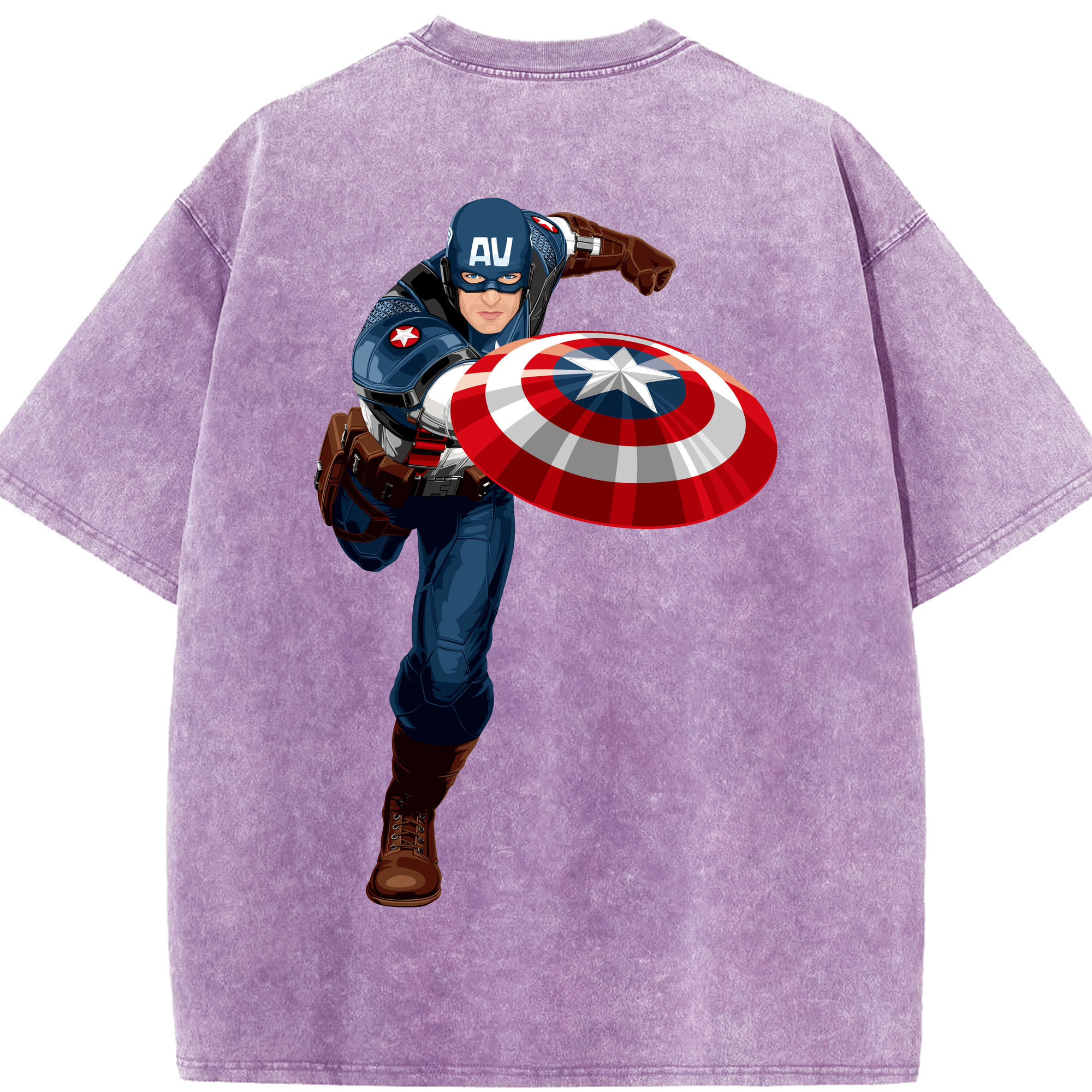 （画像用） アベンジャーズ The Avengers 綿100% ヴィンテージ風 半袖Tシャツ（背面プリント）