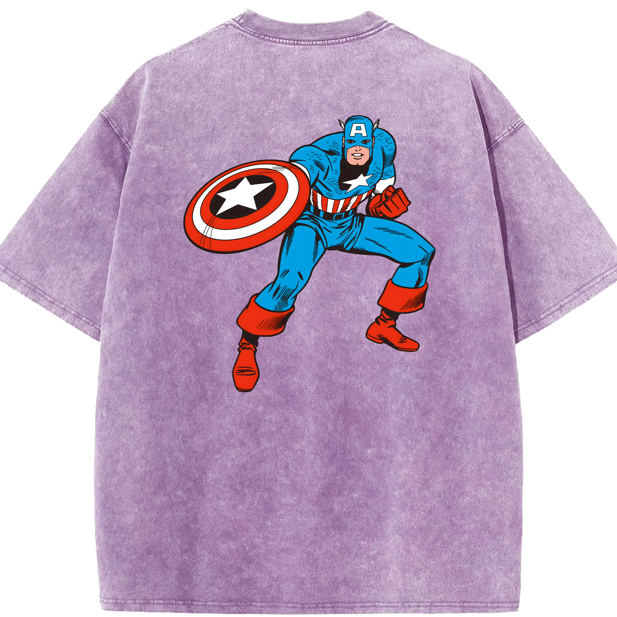 （画像用） アベンジャーズ The Avengers 綿100% ヴィンテージ風 半袖Tシャツ（背面プリント）