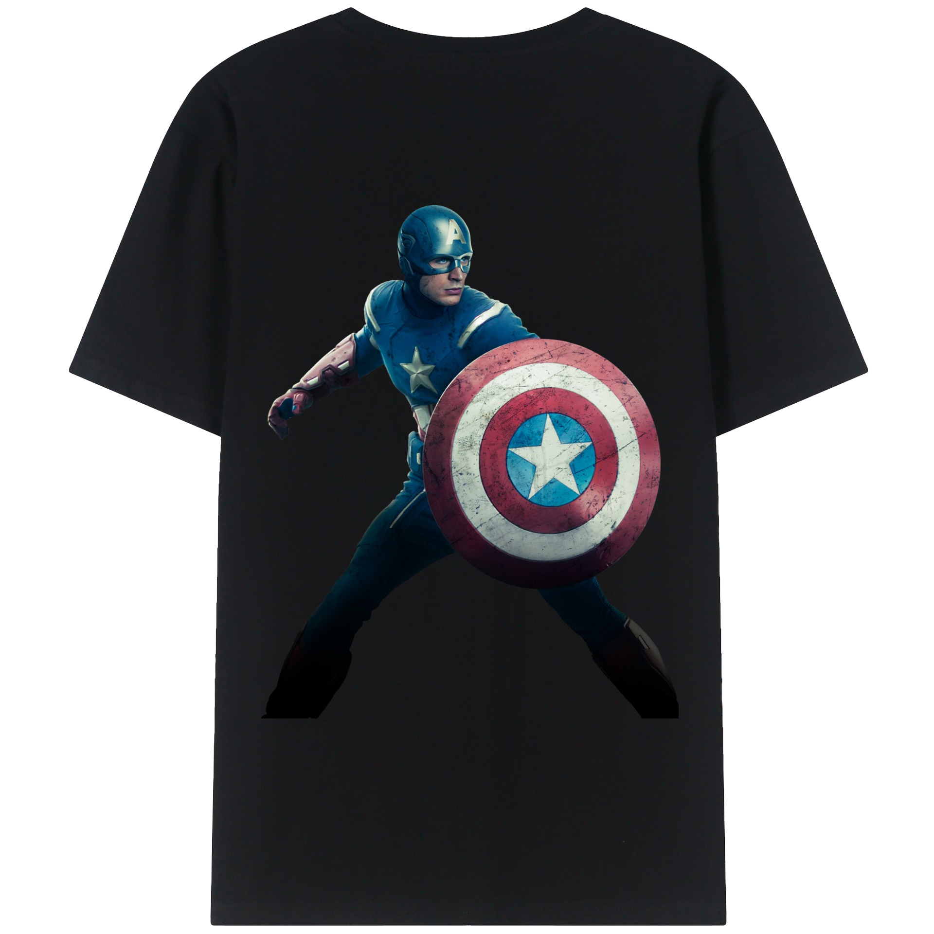 （画像用） アベンジャーズ The Avengers 綿100％ メンズ半袖Tシャツ（バックプリント） 通気性