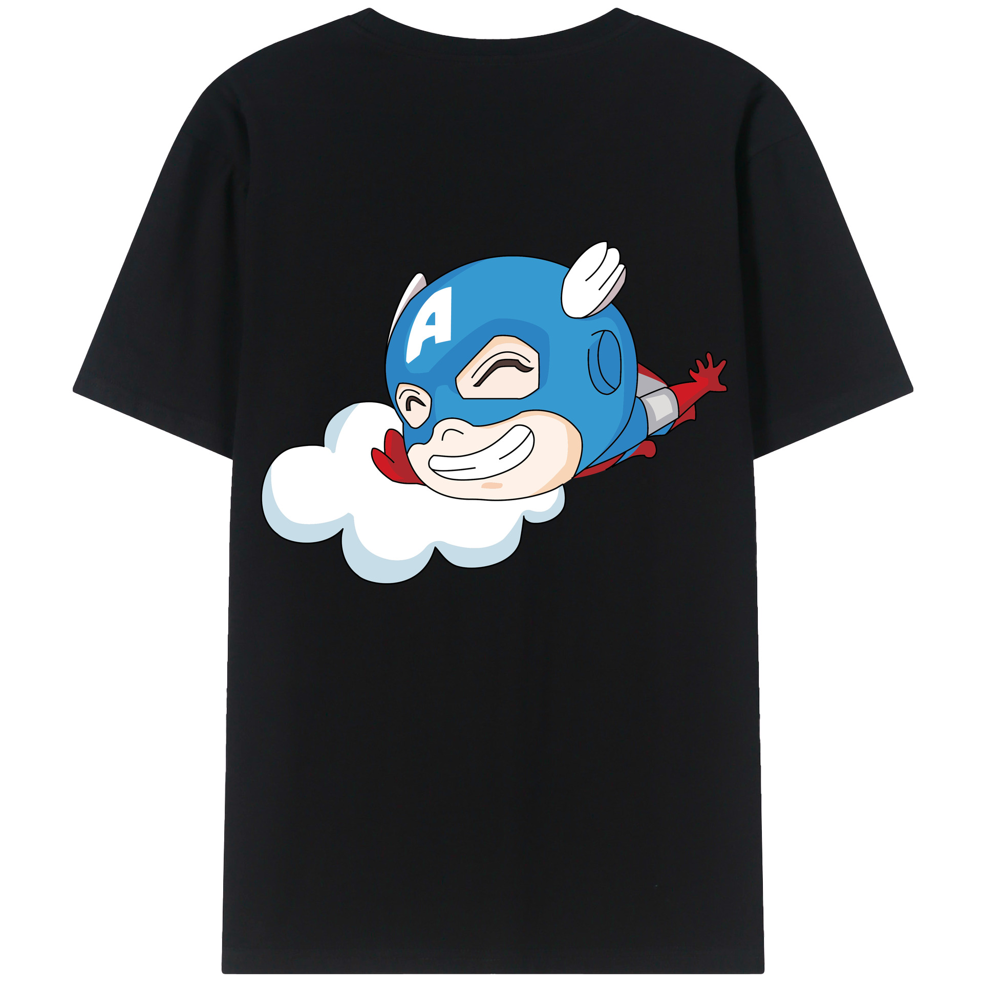 （画像用） アベンジャーズ The Avengers 綿100％ メンズ半袖Tシャツ（バックプリント） 通気性