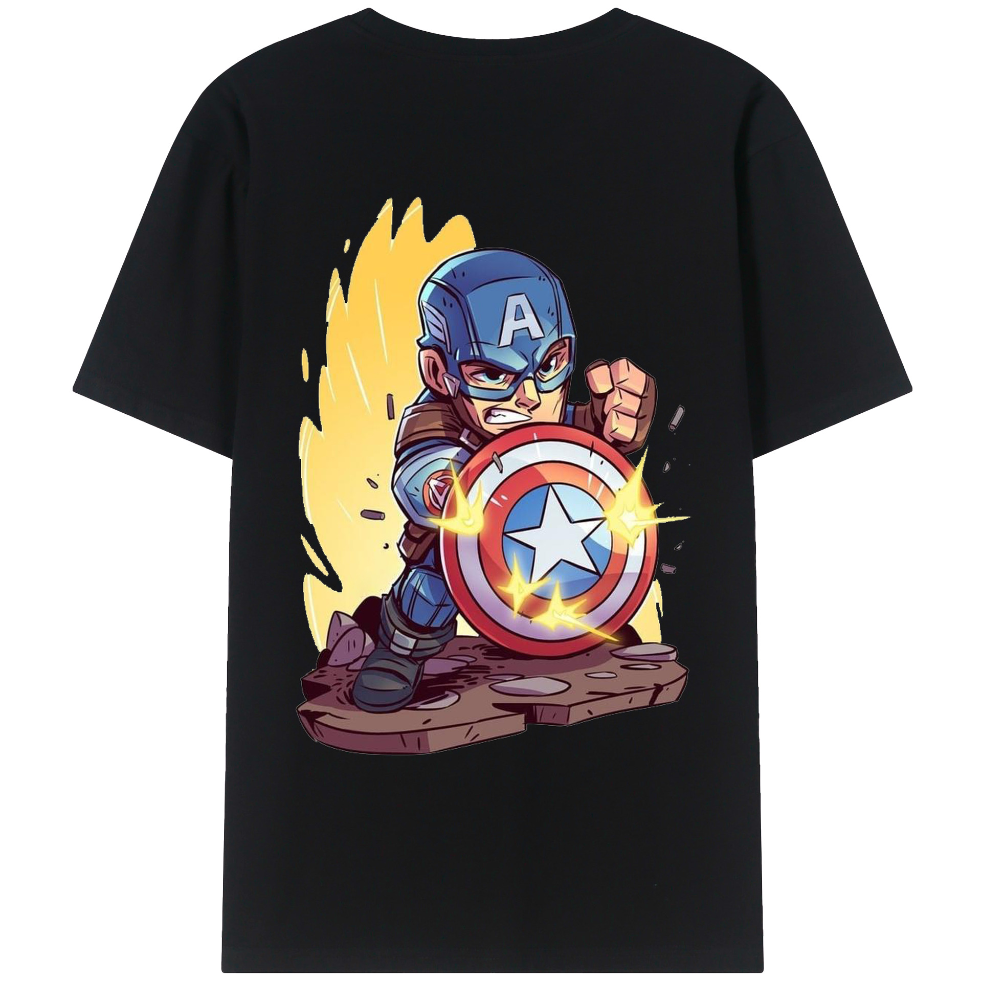 （画像用） アベンジャーズ The Avengers 綿100％ メンズ半袖Tシャツ（バックプリント） 通気性