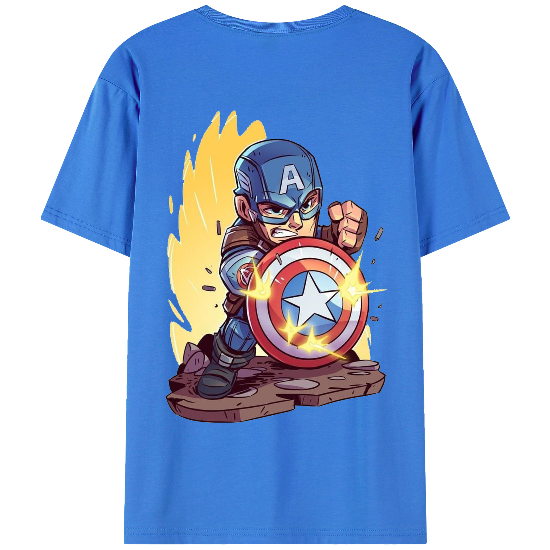（画像用） アベンジャーズ The Avengers 綿100％ メンズ半袖Tシャツ（バックプリント） 通気性