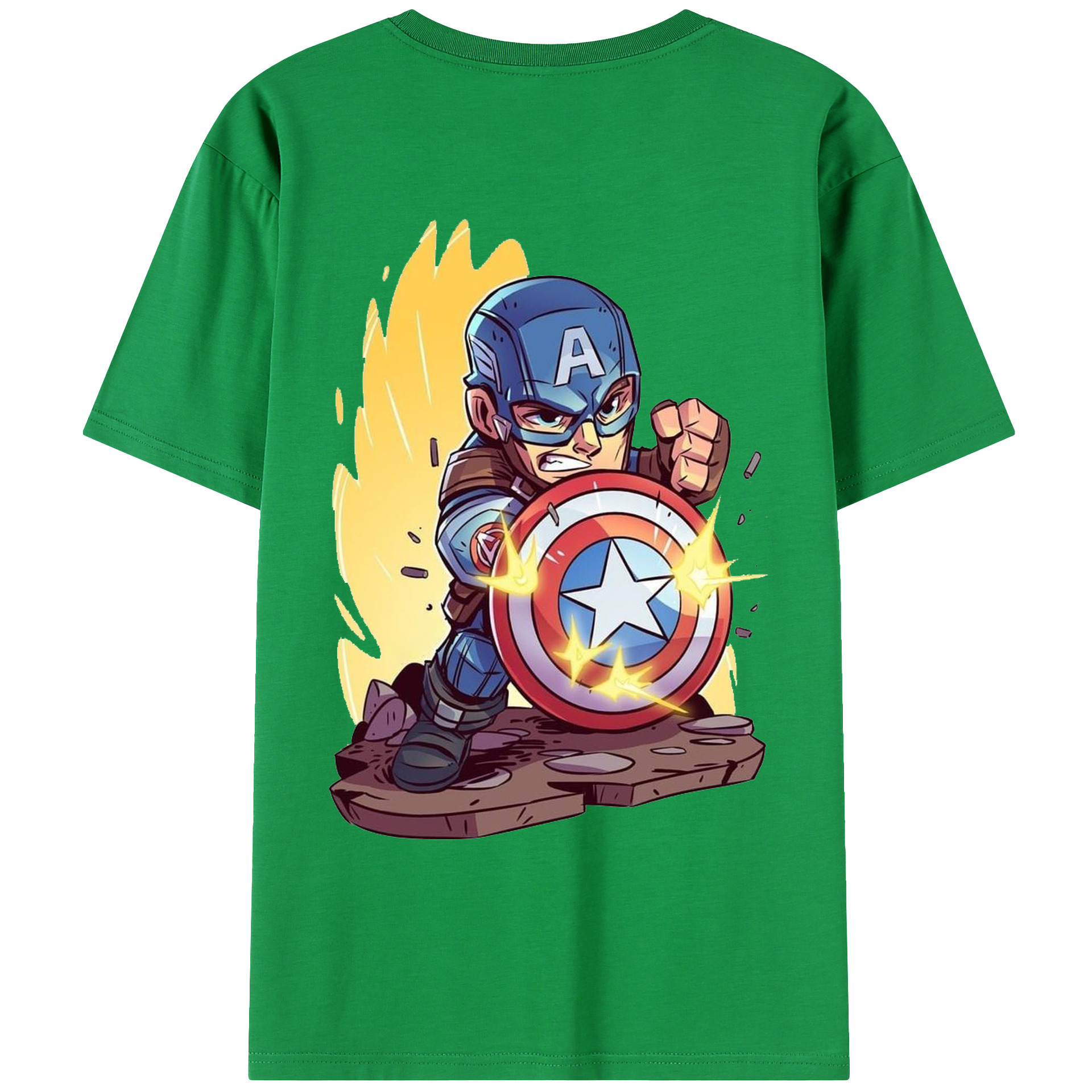 （画像用） アベンジャーズ The Avengers 綿100％ メンズ半袖Tシャツ（バックプリント） 通気性