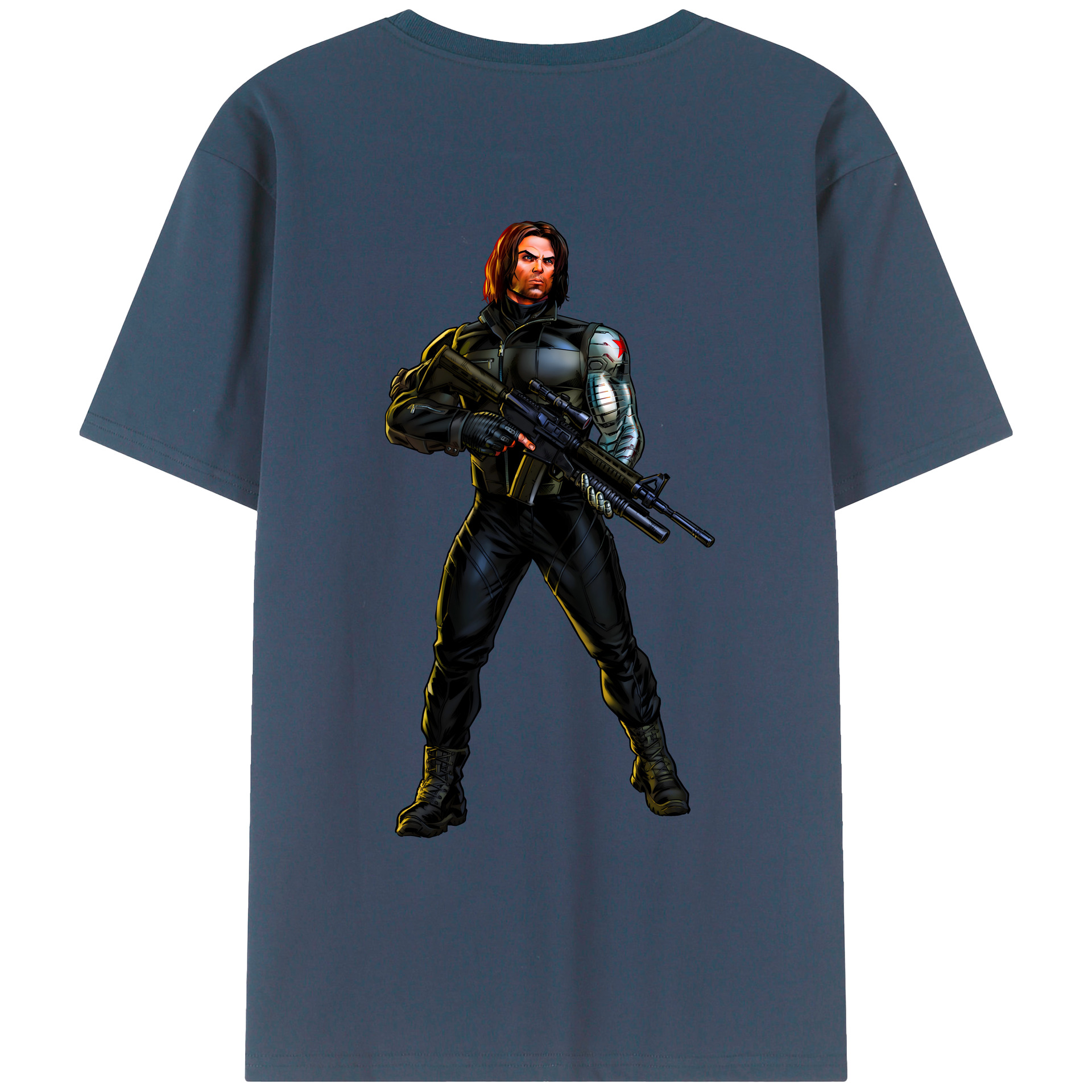 （画像用） アベンジャーズ The Avengers 綿100％ メンズ半袖Tシャツ（バックプリント） 通気性
