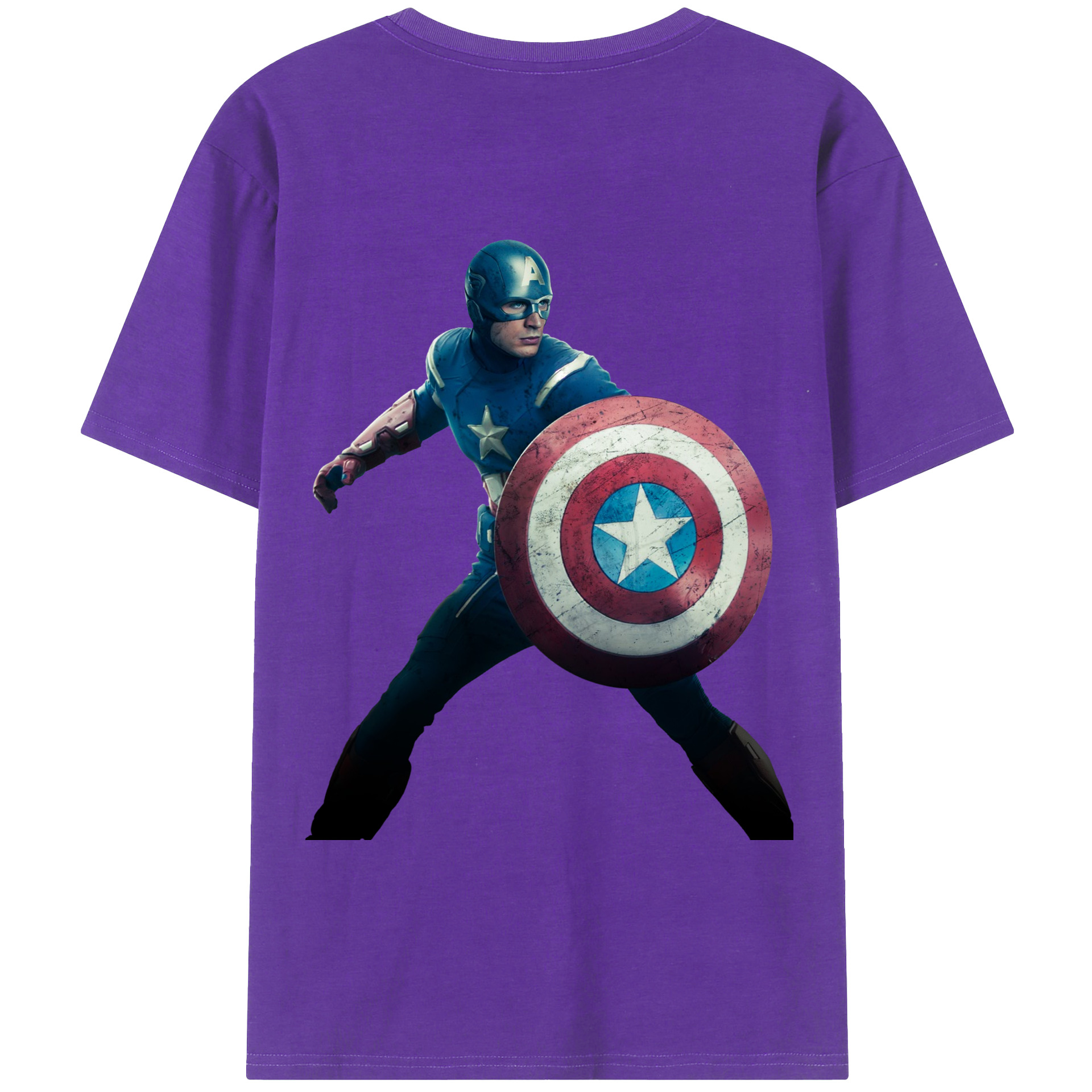 （画像用） アベンジャーズ The Avengers 綿100％ メンズ半袖Tシャツ（バックプリント） 通気性