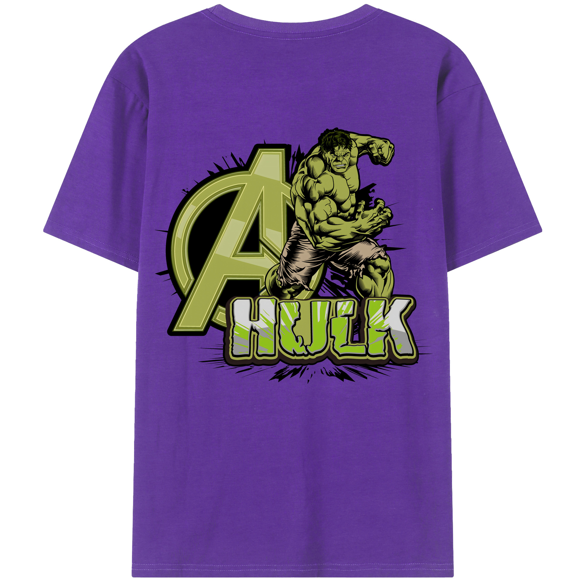 （画像用） アベンジャーズ The Avengers 綿100％ メンズ半袖Tシャツ（バックプリント） 通気性