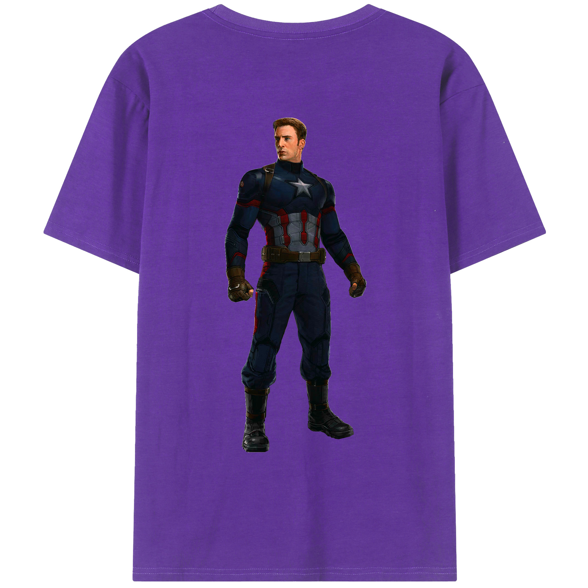 （画像用） アベンジャーズ The Avengers 綿100％ メンズ半袖Tシャツ（バックプリント） 通気性
