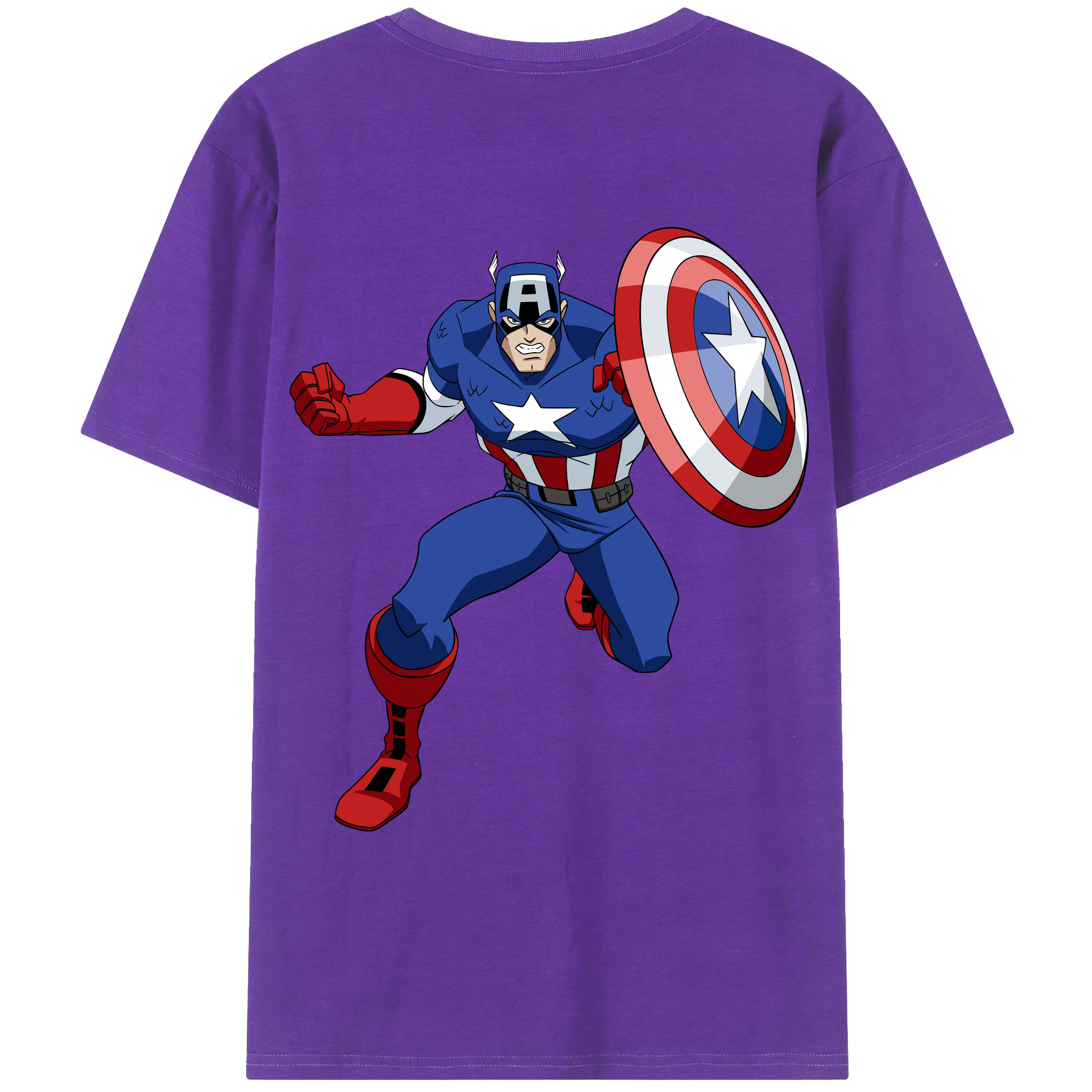 （画像用） アベンジャーズ The Avengers 綿100％ メンズ半袖Tシャツ（バックプリント） 通気性