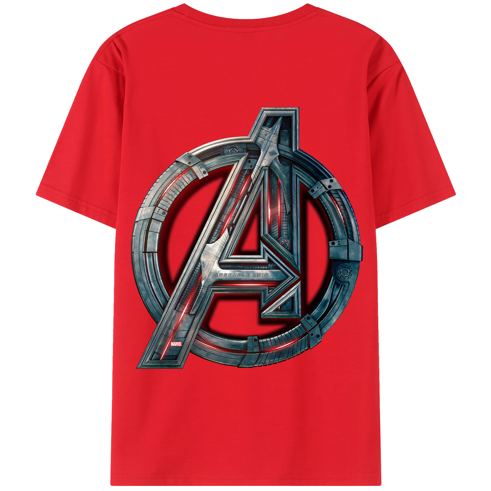 （画像用） アベンジャーズ The Avengers 綿100％ メンズ半袖Tシャツ（バックプリント） 通気性