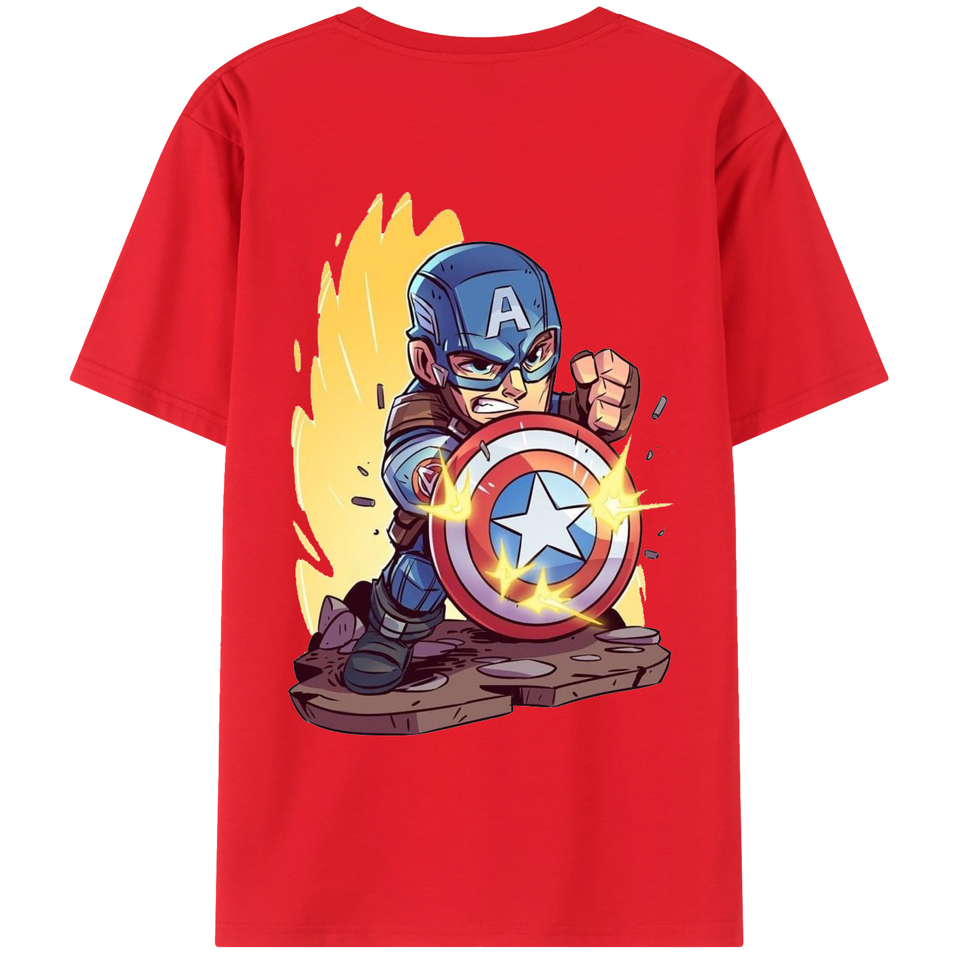 （画像用） アベンジャーズ The Avengers 綿100％ メンズ半袖Tシャツ（バックプリント） 通気性