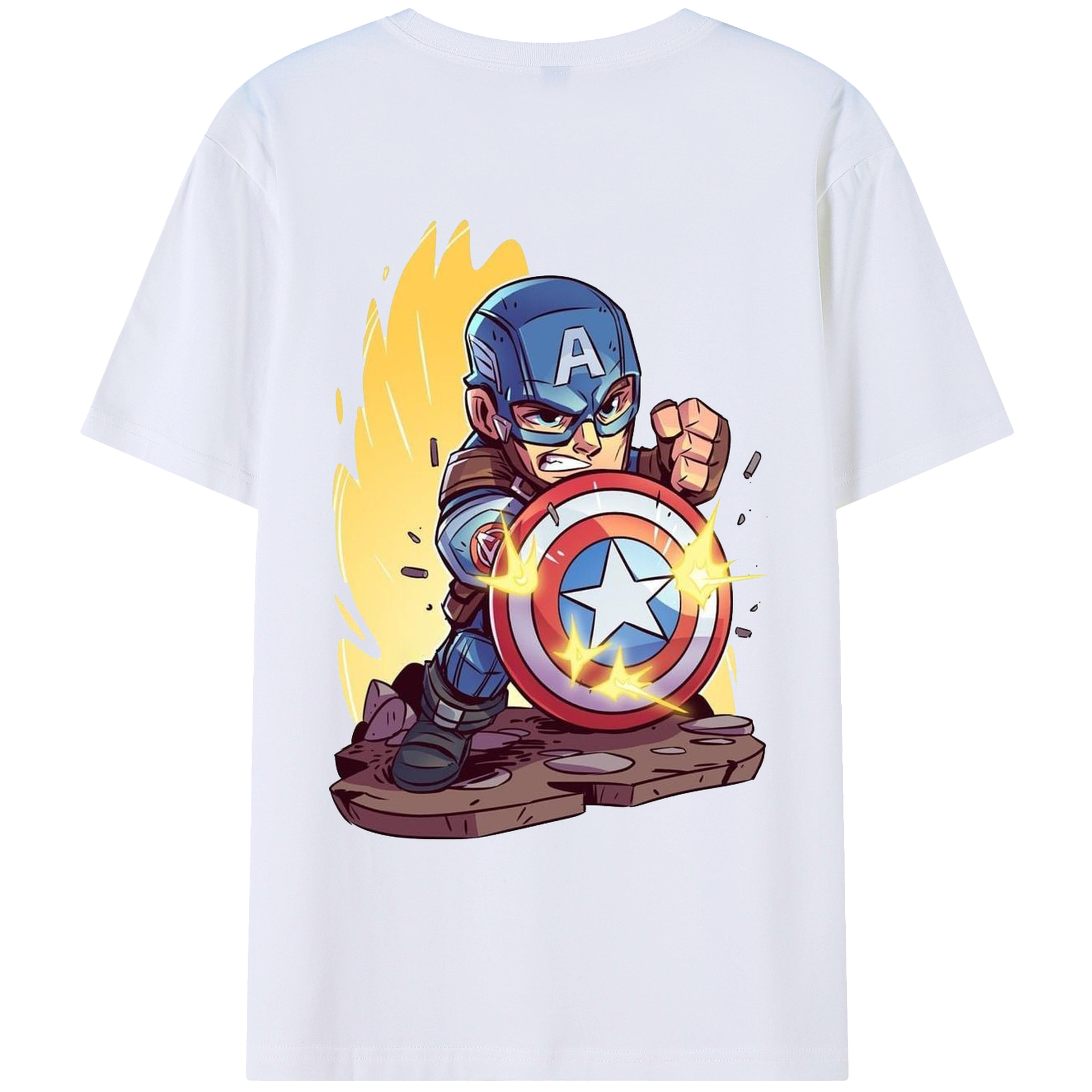 （画像用） アベンジャーズ The Avengers 綿100％ メンズ半袖Tシャツ（バックプリント） 通気性