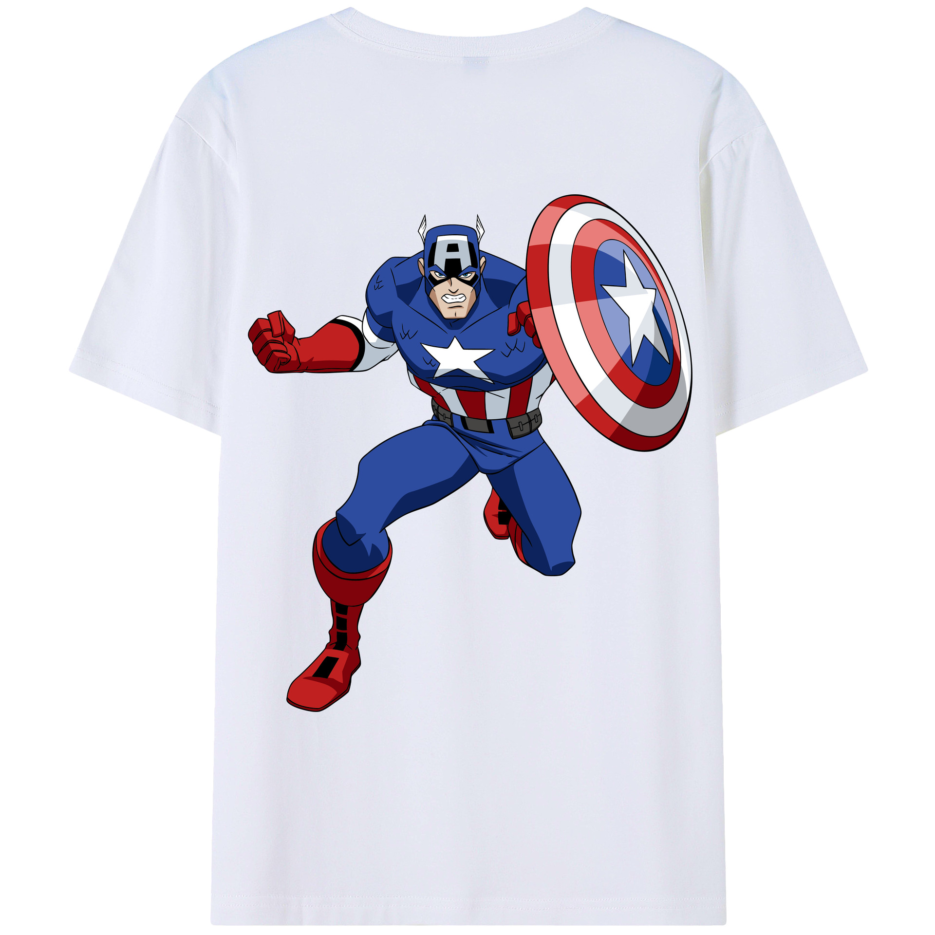 （画像用） アベンジャーズ The Avengers 綿100％ メンズ半袖Tシャツ（バックプリント） 通気性