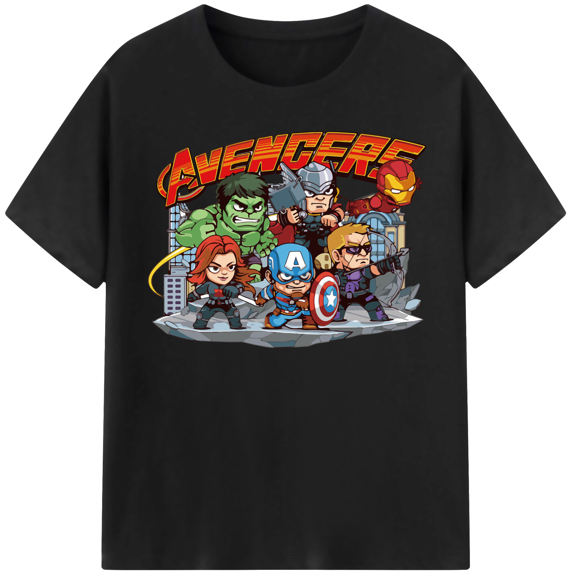 （画像用） アベンジャーズ The Avengers レディースカジュアルプリントTシャツ（綿100％）