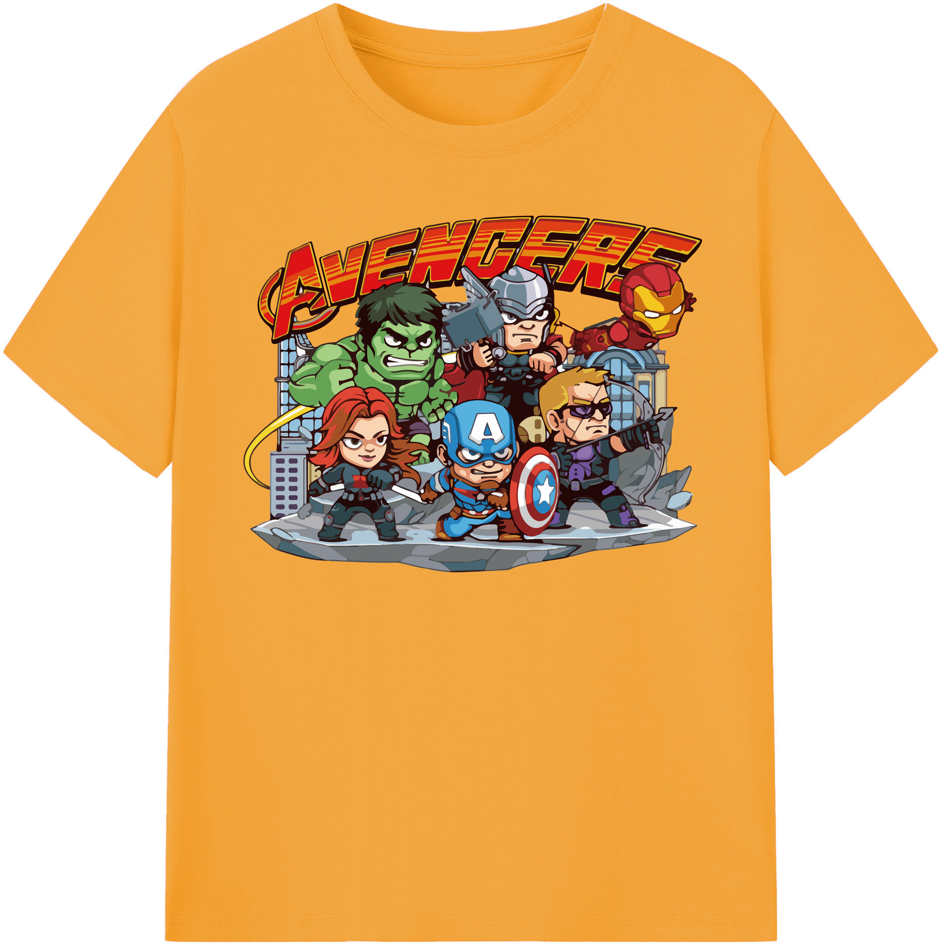 （画像用） アベンジャーズ The Avengers レディースカジュアルプリントTシャツ（綿100％）