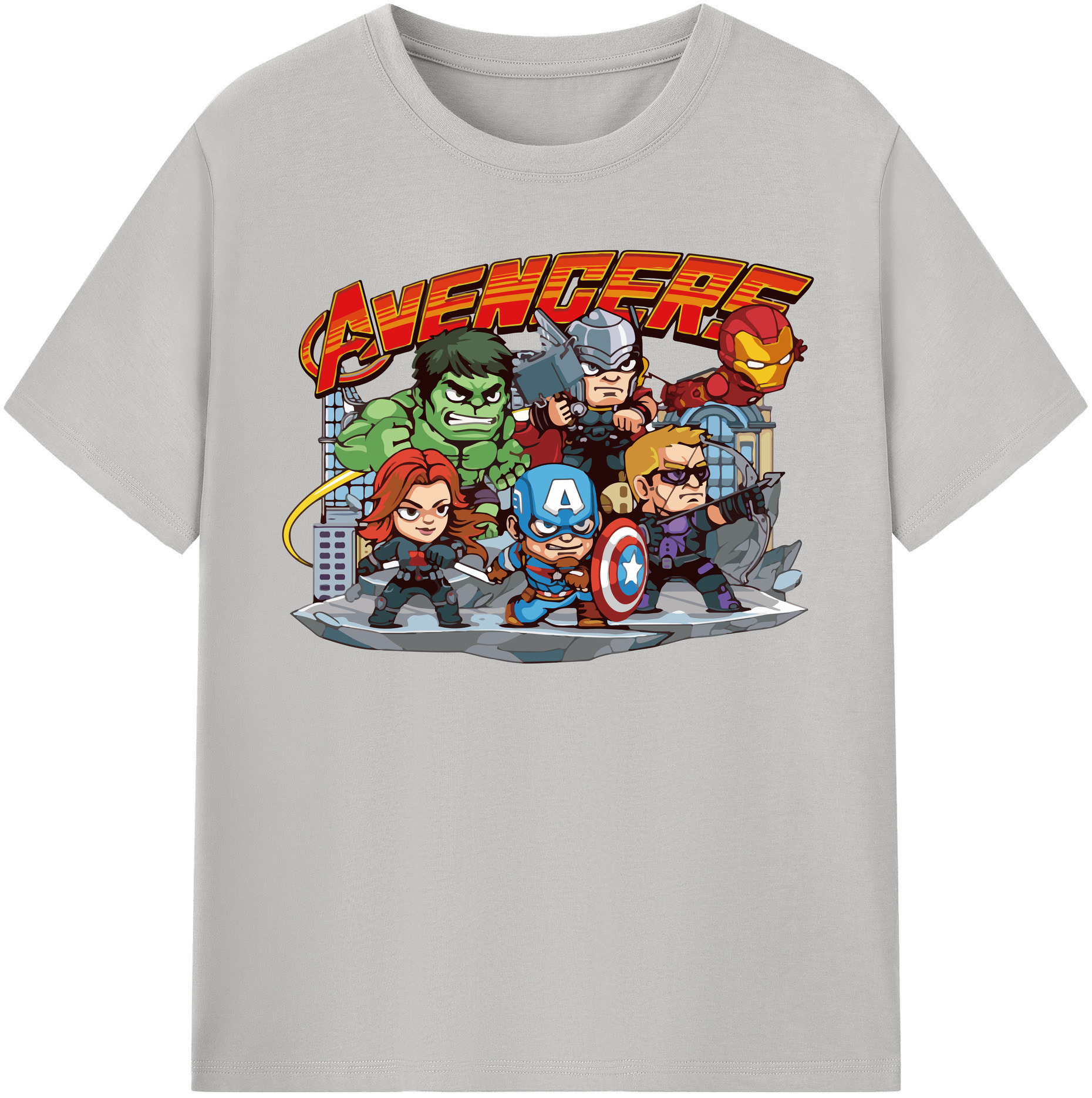 （画像用） アベンジャーズ The Avengers レディースカジュアルプリントTシャツ（綿100％）