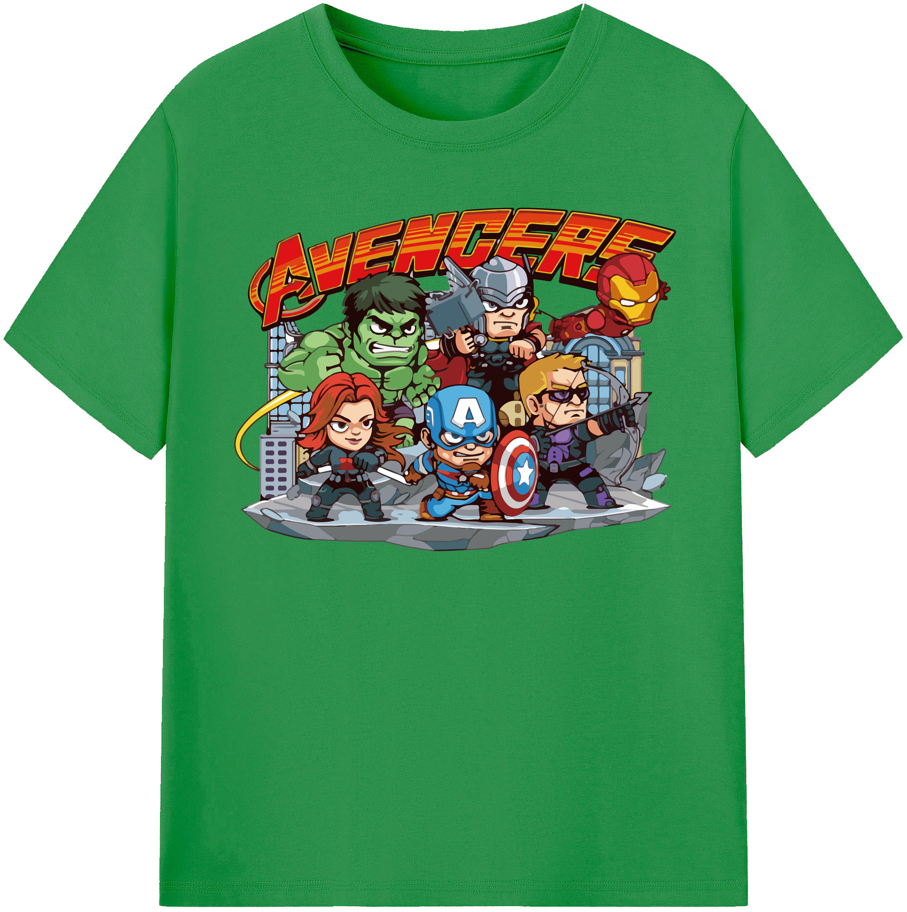 （画像用） アベンジャーズ The Avengers レディースカジュアルプリントTシャツ（綿100％）