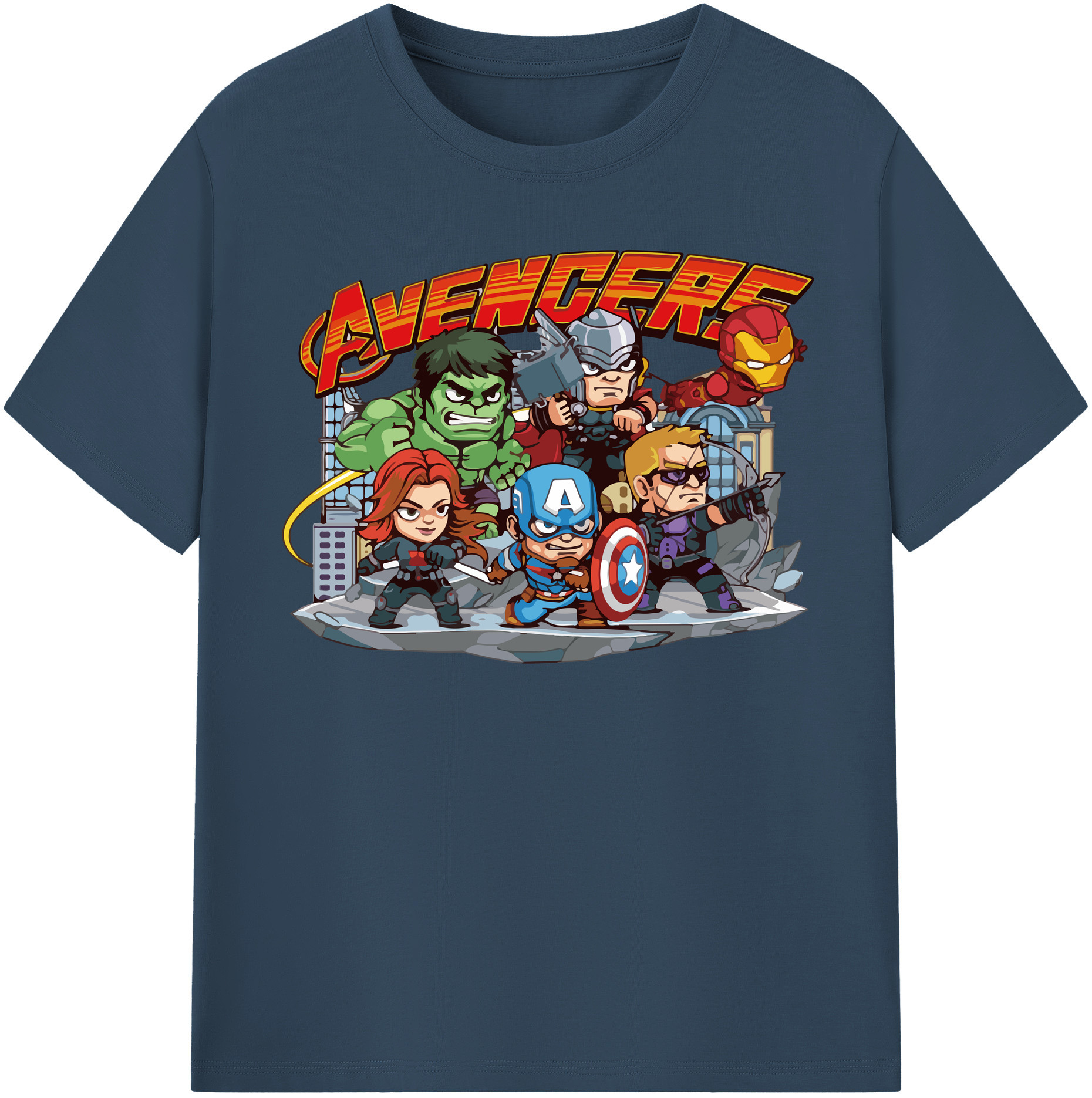 （画像用） アベンジャーズ The Avengers レディースカジュアルプリントTシャツ（綿100％）