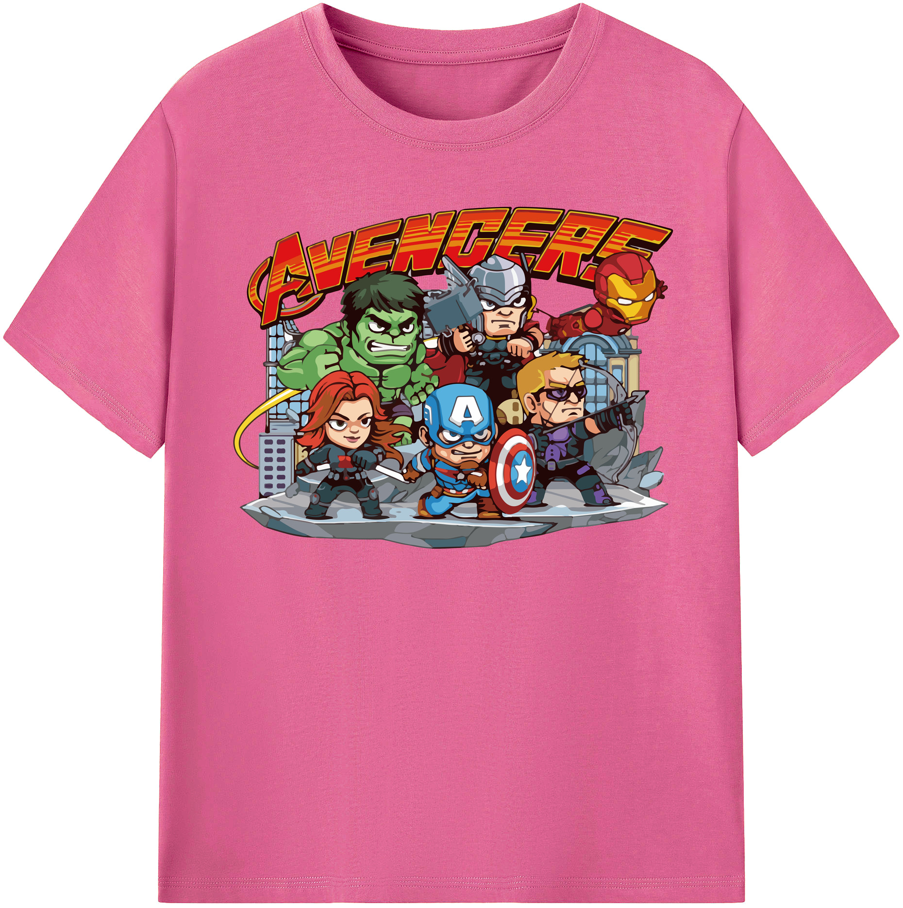 （画像用） アベンジャーズ The Avengers レディースカジュアルプリントTシャツ（綿100％）