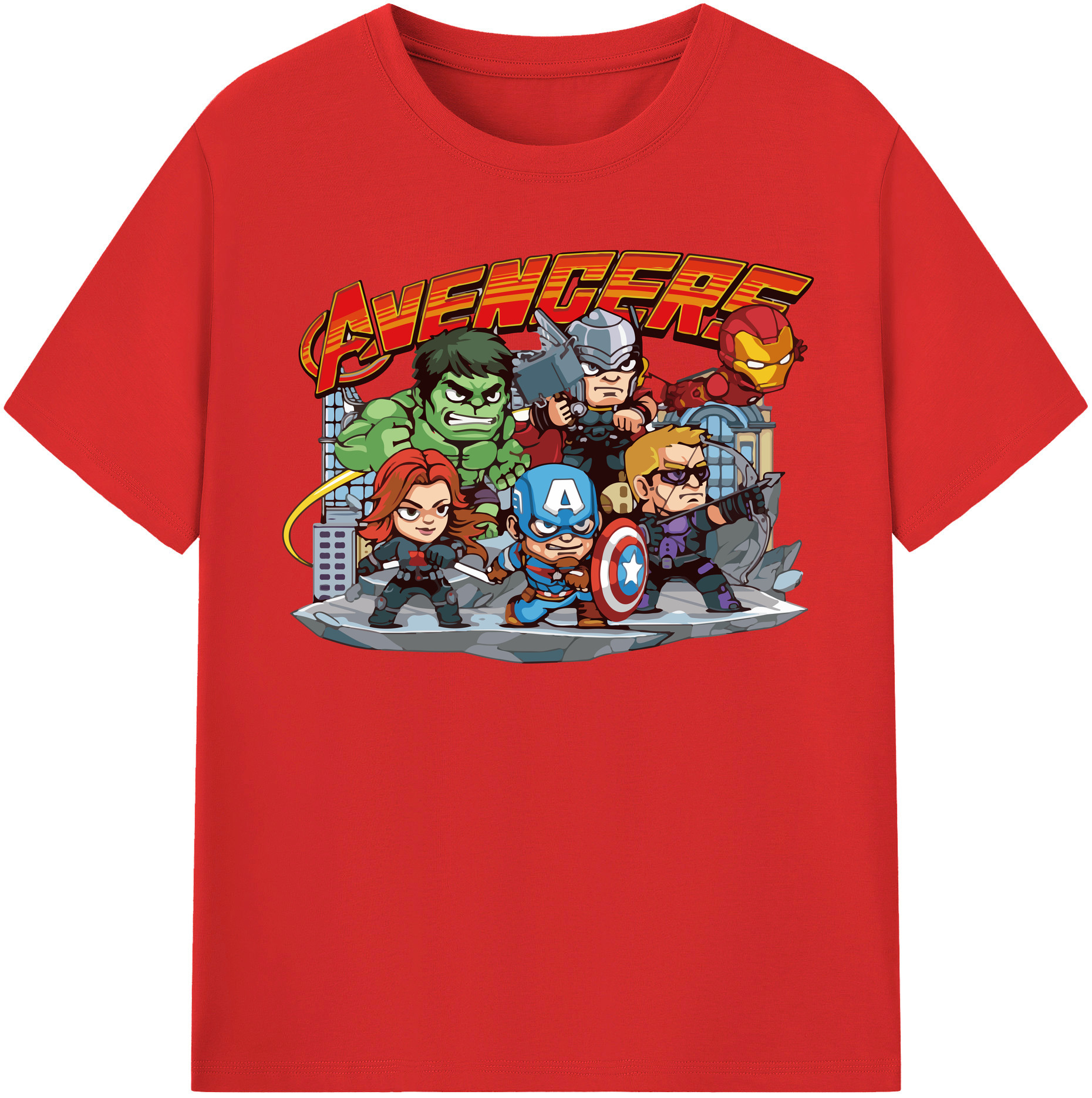 （画像用） アベンジャーズ The Avengers レディースカジュアルプリントTシャツ（綿100％）