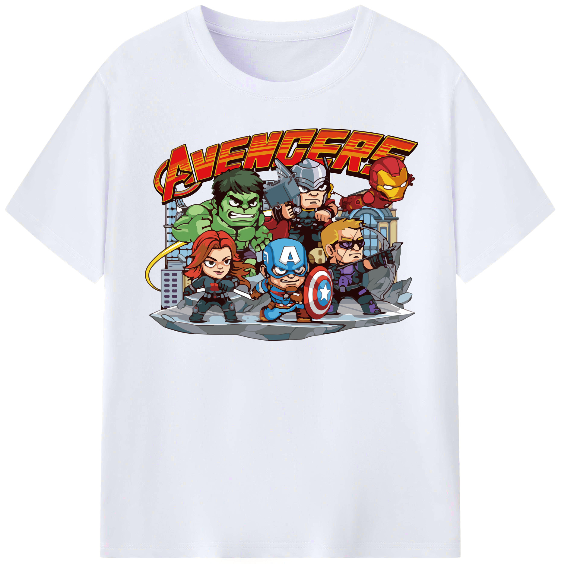 （画像用） アベンジャーズ The Avengers レディースカジュアルプリントTシャツ（綿100％）