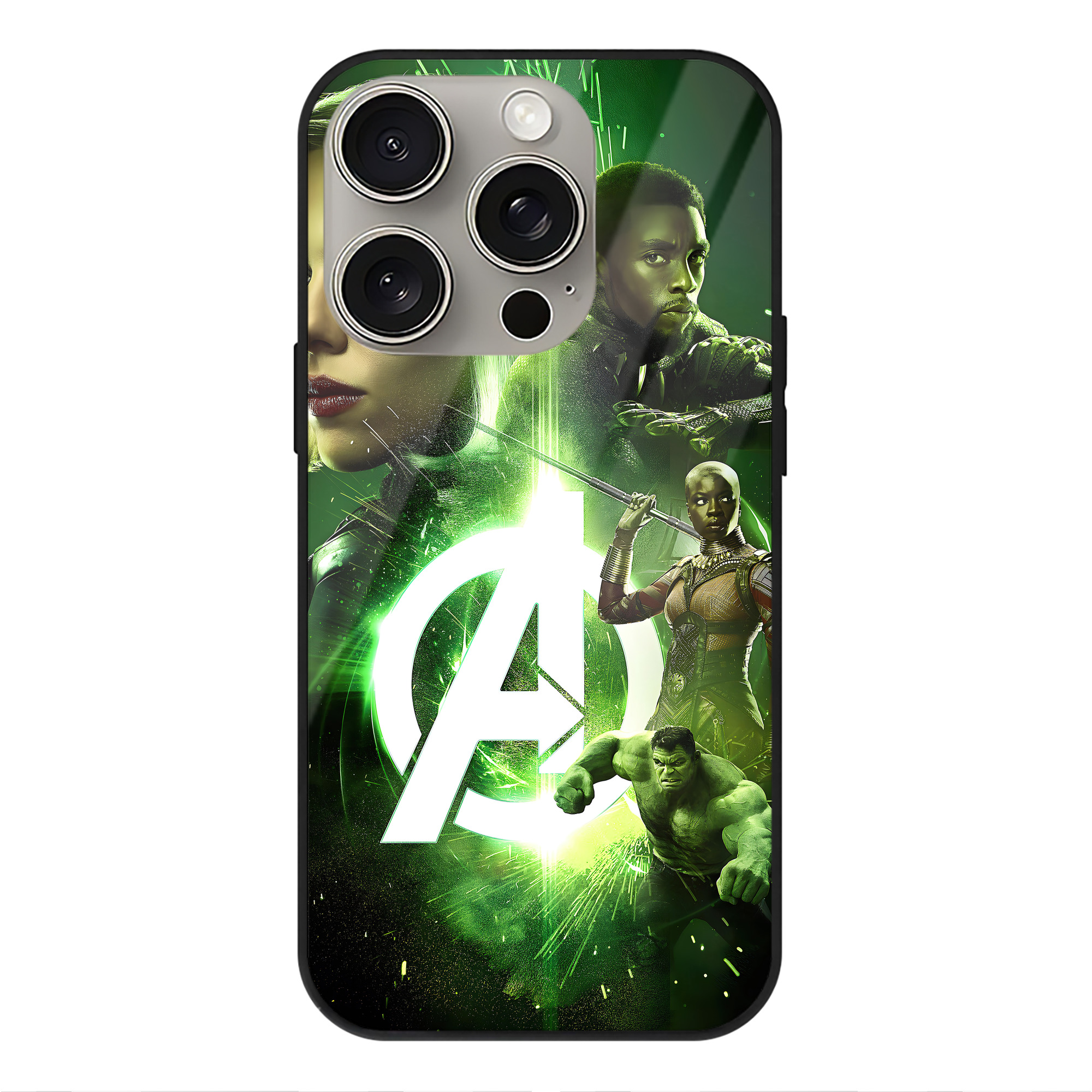（画像用） アベンジャーズ The Avengers 【iPhone15Pro対応】スマホケース 耐衝撃＆黄変防止 背面ガラス