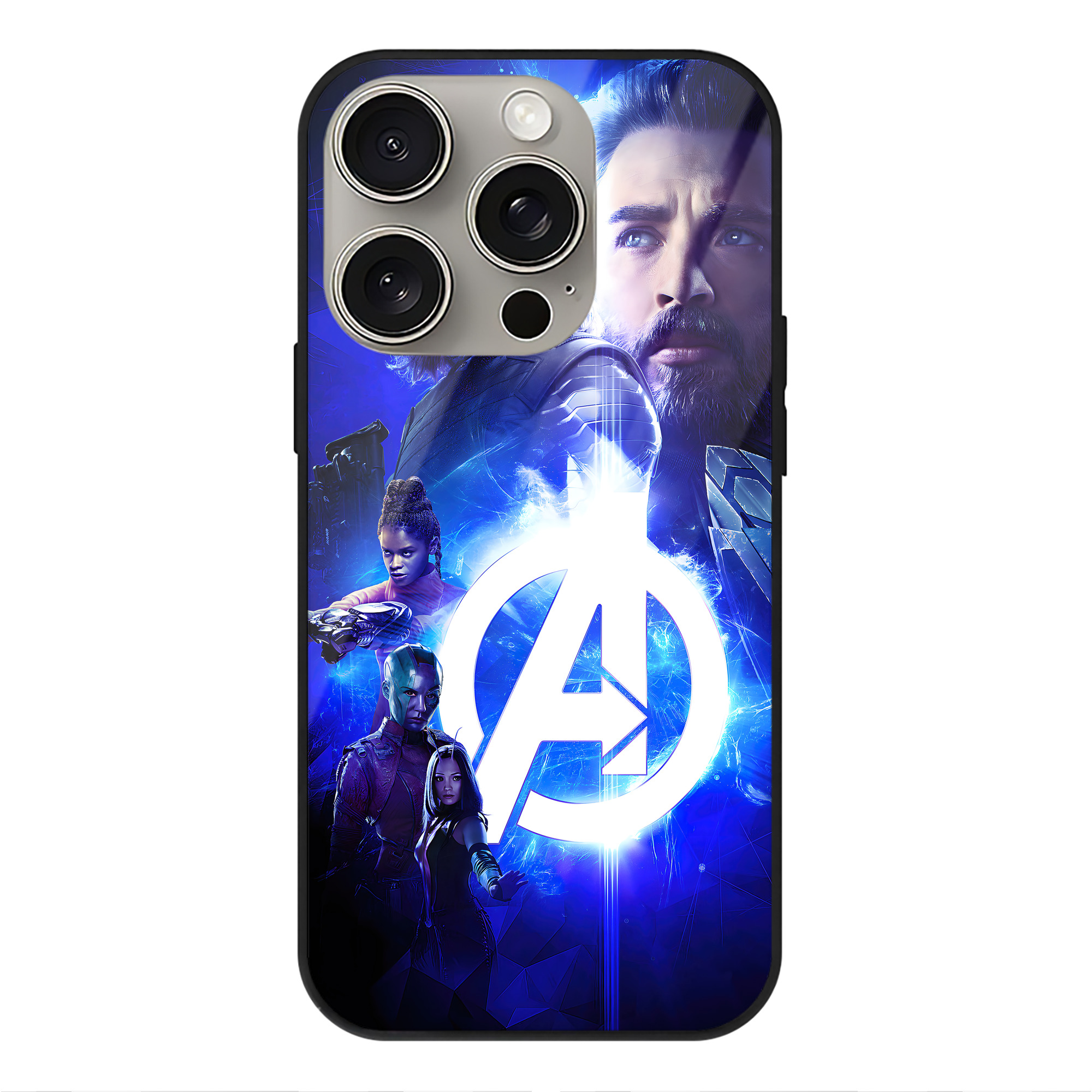 （画像用） アベンジャーズ The Avengers 【iPhone15Pro対応】スマホケース 耐衝撃＆黄変防止 背面ガラス
