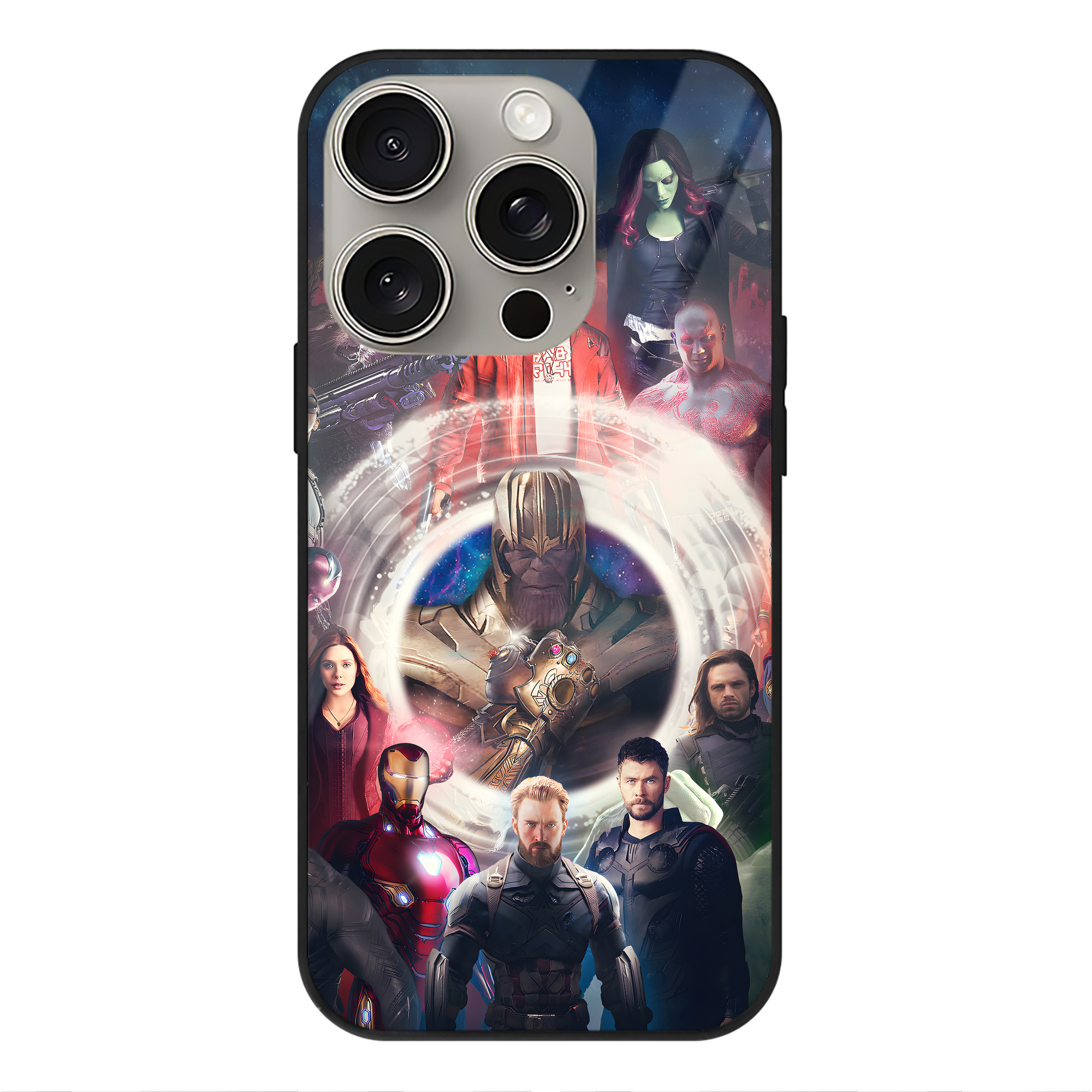 （画像用） アベンジャーズ The Avengers 【iPhone15Pro対応】スマホケース 耐衝撃＆黄変防止 背面ガラス
