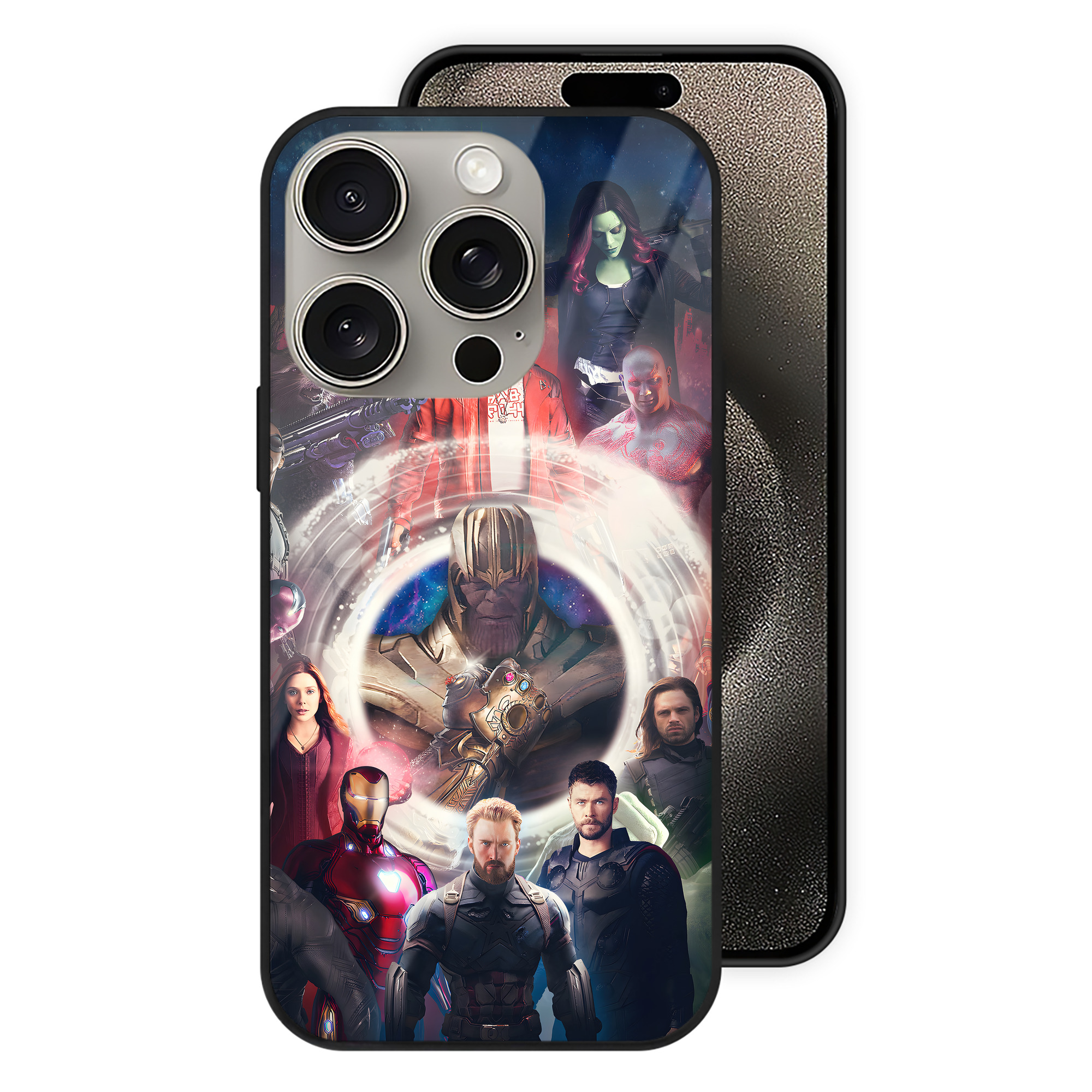 （画像用） アベンジャーズ The Avengers 【iPhone15Pro対応】スマホケース 耐衝撃＆黄変防止 背面ガラス