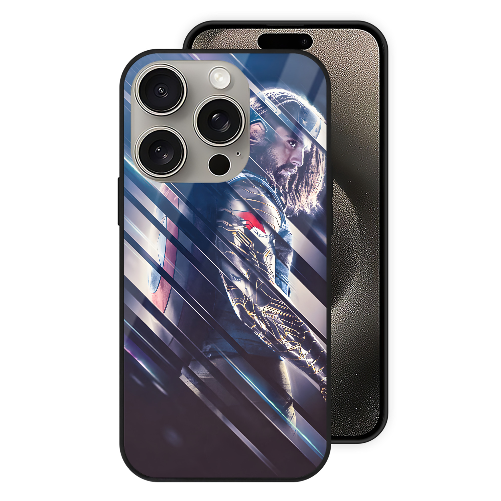 （画像用） アベンジャーズ The Avengers 【iPhone15Pro対応】スマホケース 耐衝撃＆黄変防止 背面ガラス