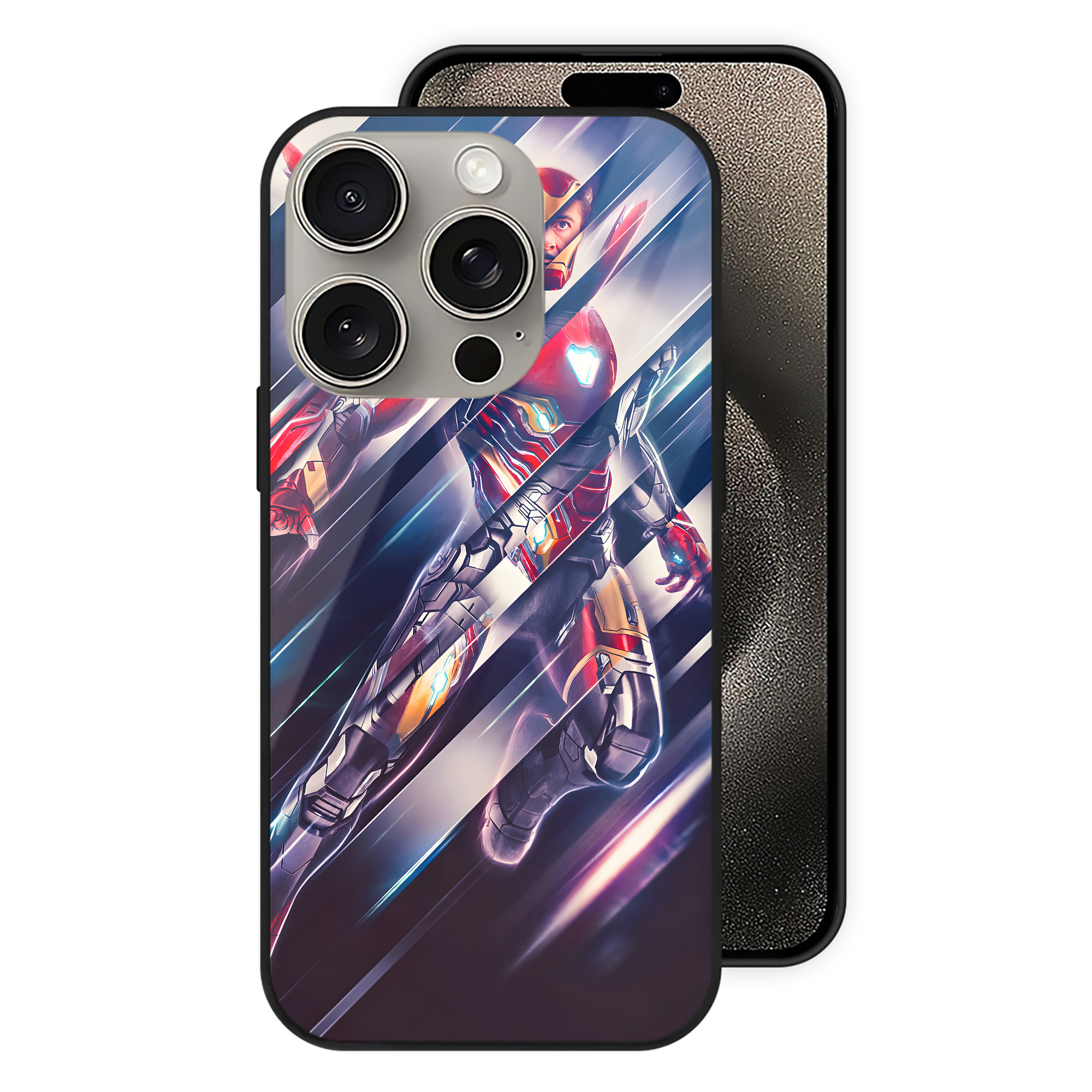 （画像用） アベンジャーズ The Avengers 【iPhone15Pro対応】スマホケース 耐衝撃＆黄変防止 背面ガラス