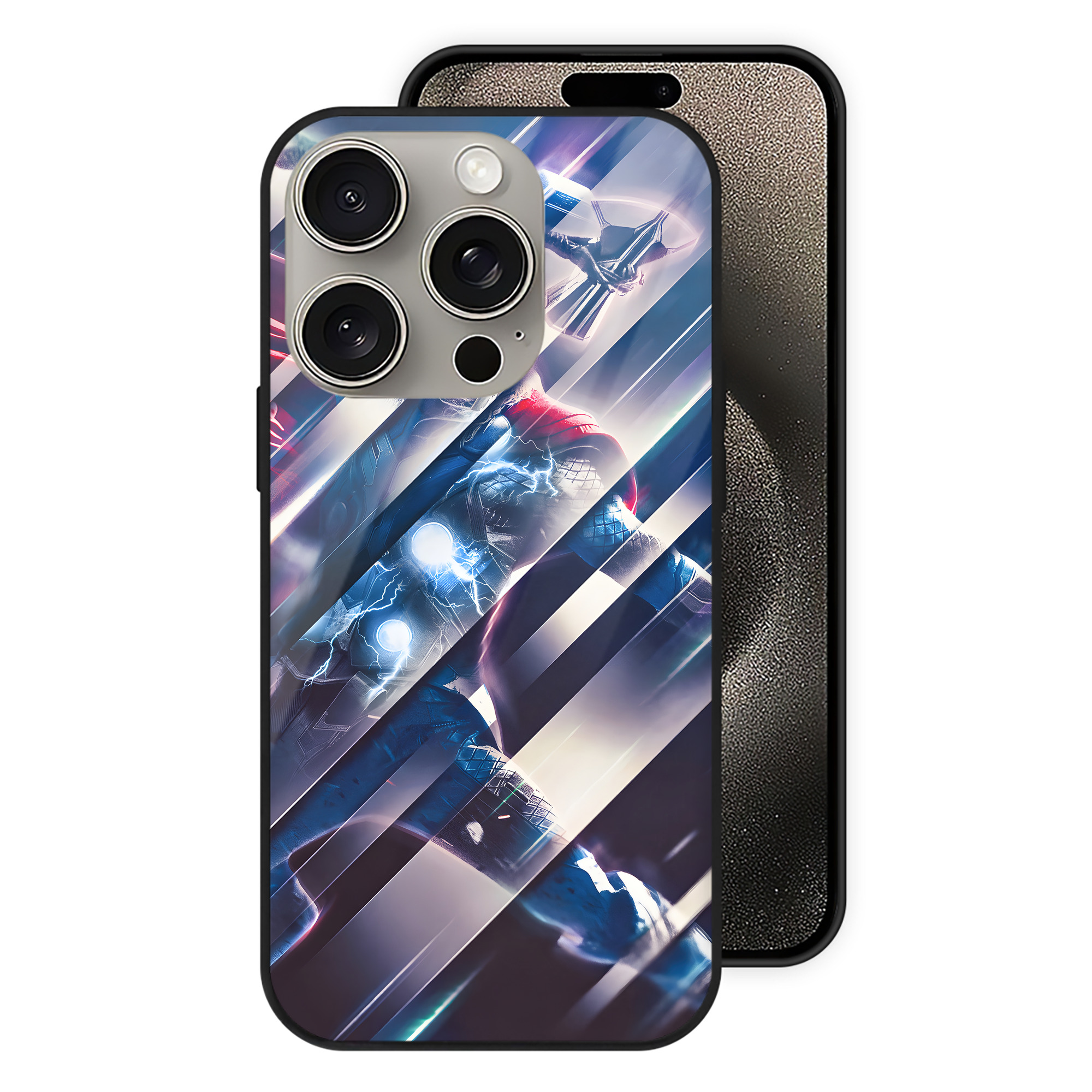 （画像用） アベンジャーズ The Avengers 【iPhone15Pro対応】スマホケース 耐衝撃＆黄変防止 背面ガラス