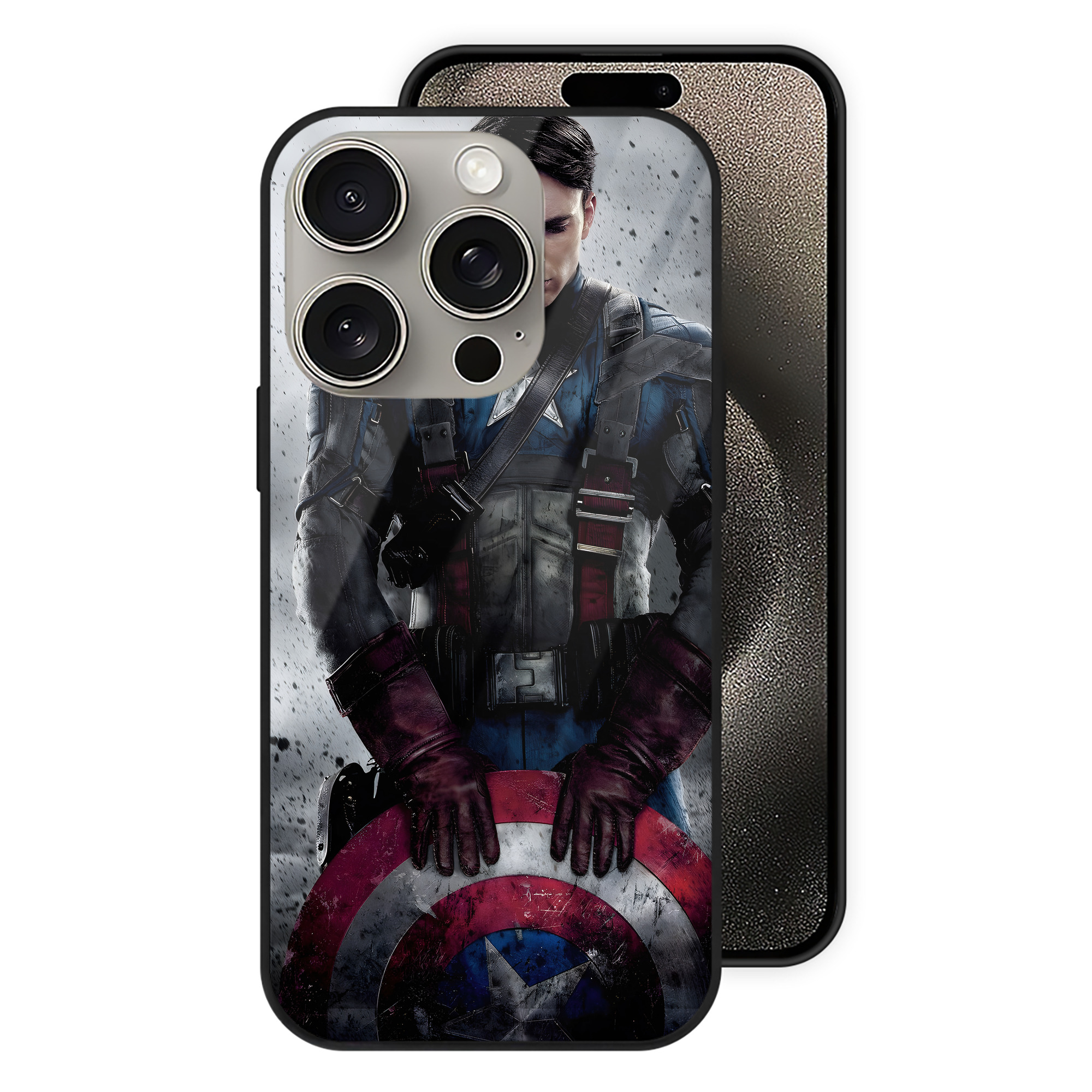（画像用） アベンジャーズ The Avengers 【iPhone15Pro対応】スマホケース 耐衝撃＆黄変防止 背面ガラス