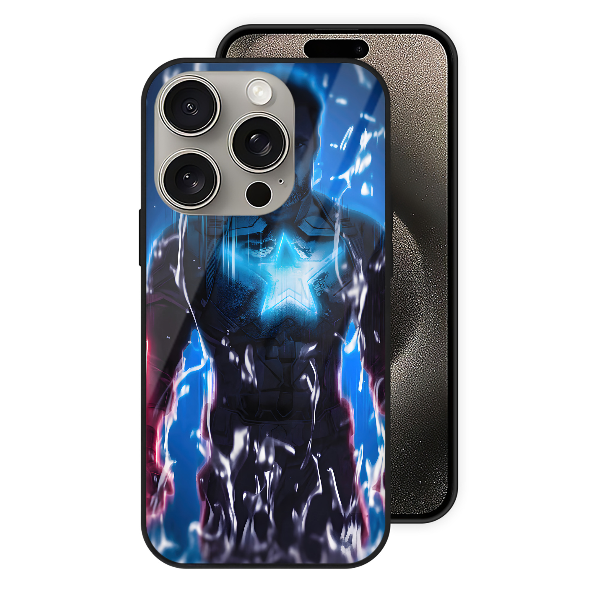 （画像用） アベンジャーズ The Avengers 【iPhone15Pro対応】スマホケース 耐衝撃＆黄変防止 背面ガラス