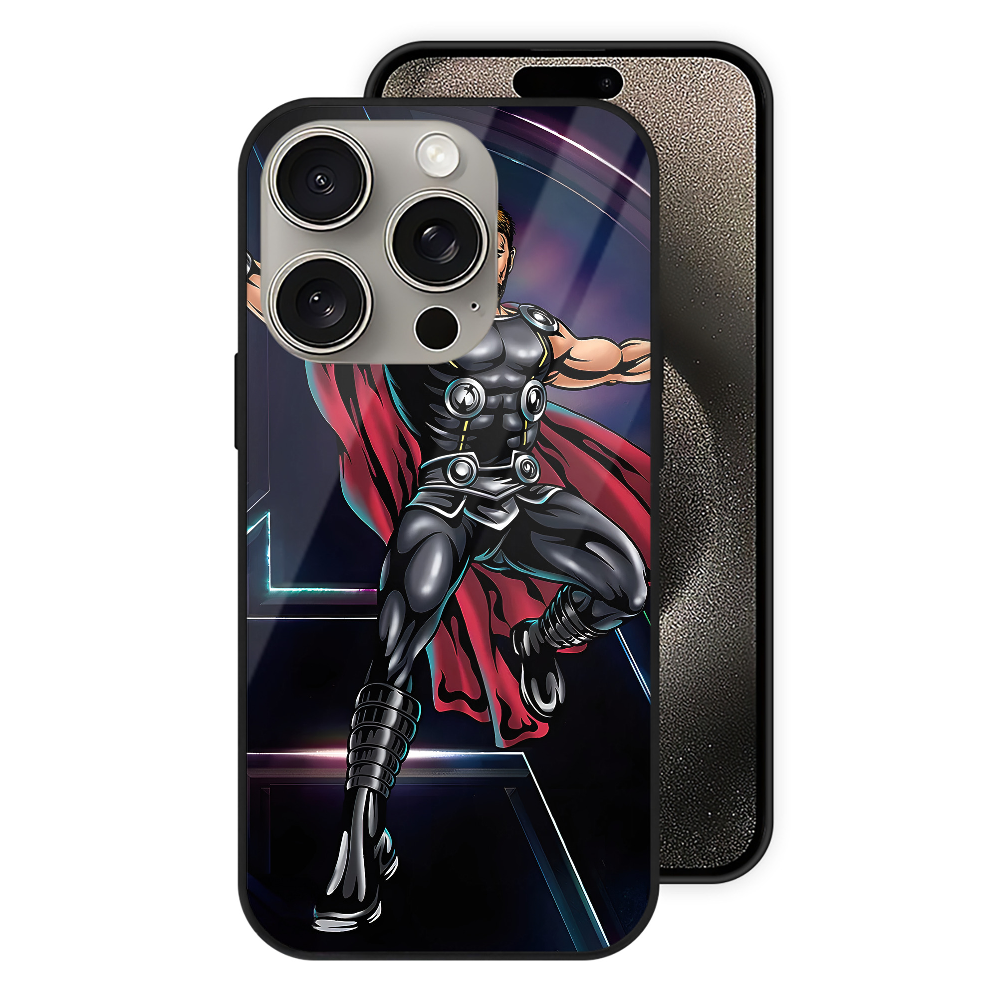 （画像用） アベンジャーズ The Avengers 【iPhone15Pro対応】スマホケース 耐衝撃＆黄変防止 背面ガラス