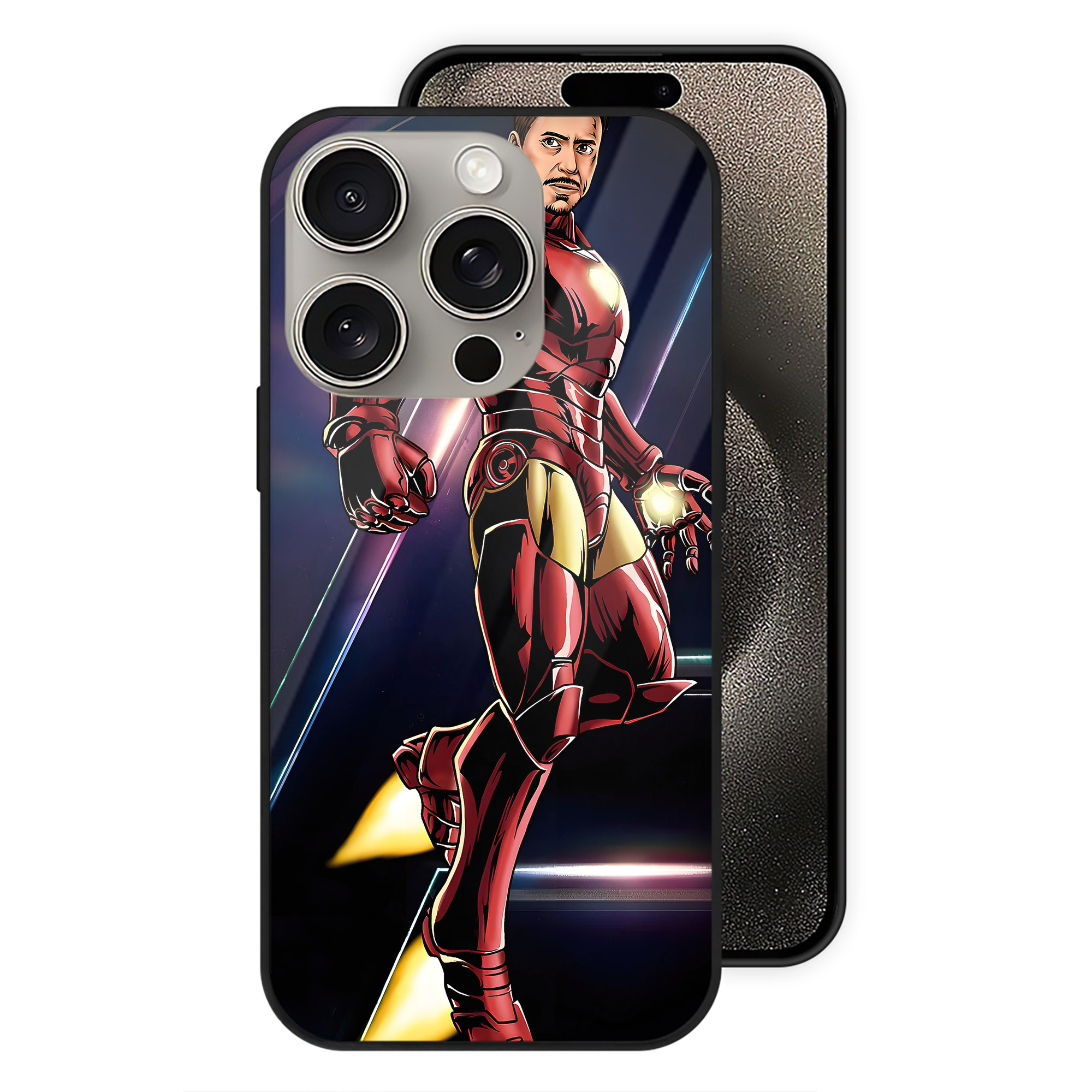 （画像用） アベンジャーズ The Avengers 【iPhone15Pro対応】スマホケース 耐衝撃＆黄変防止 背面ガラス