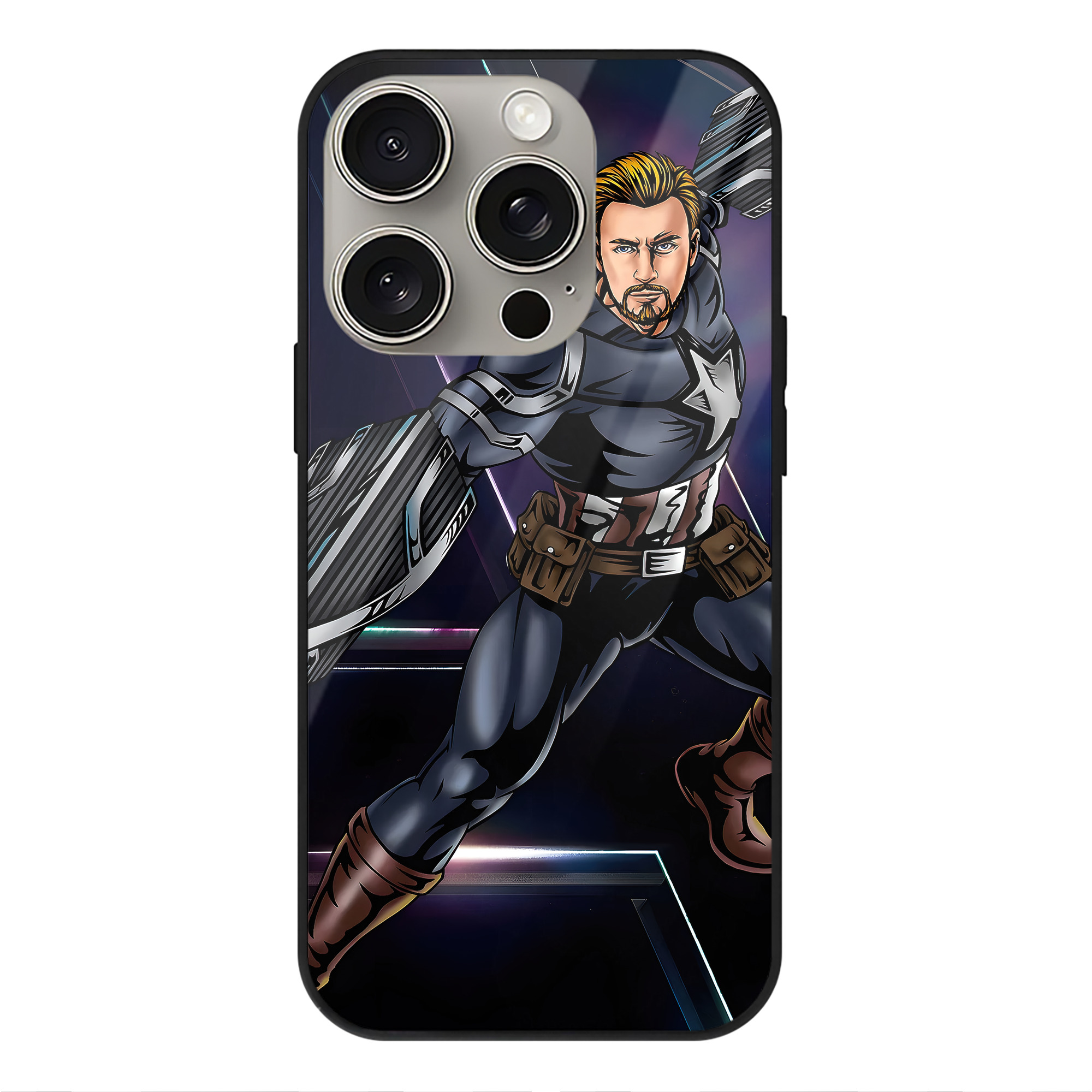 （画像用） アベンジャーズ The Avengers 【iPhone15Pro対応】スマホケース 耐衝撃＆黄変防止 背面ガラス