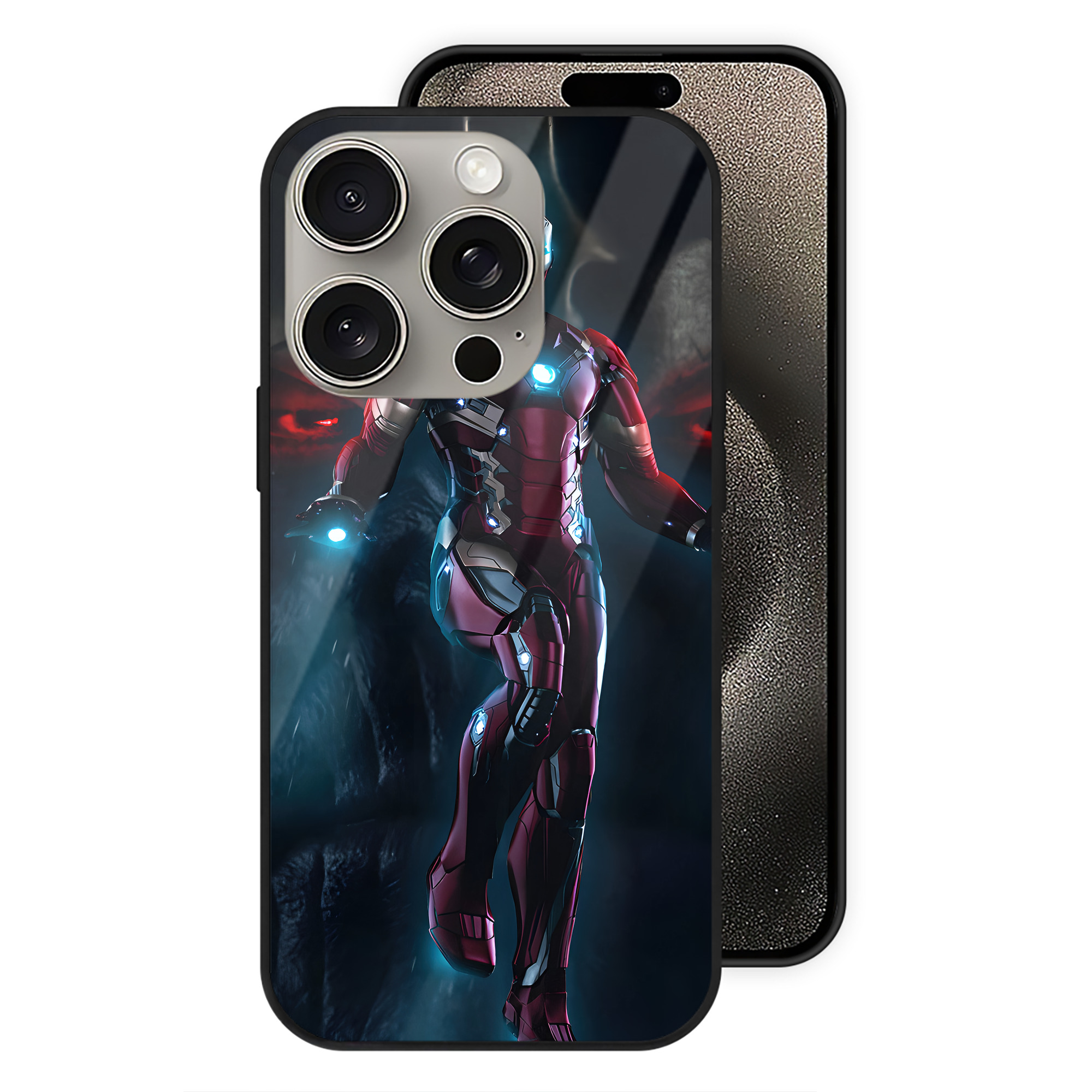 （画像用） アベンジャーズ The Avengers 【iPhone15Pro対応】スマホケース 耐衝撃＆黄変防止 背面ガラス
