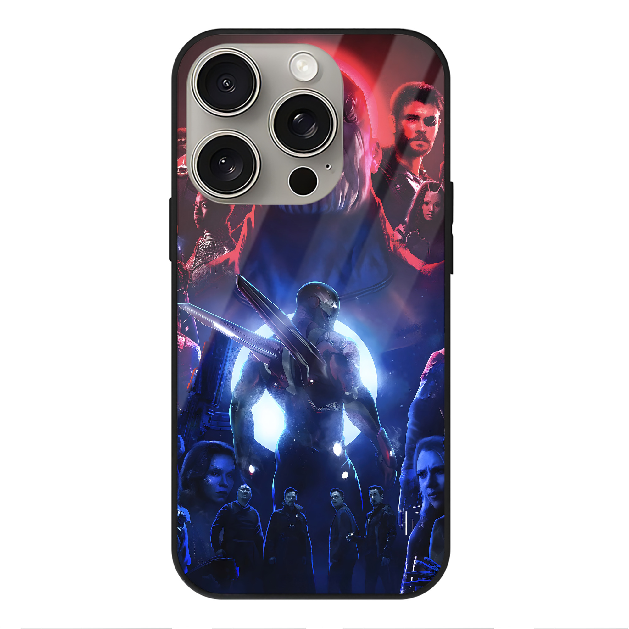 （画像用） アベンジャーズ The Avengers 【iPhone15Pro対応】スマホケース 耐衝撃＆黄変防止 背面ガラス
