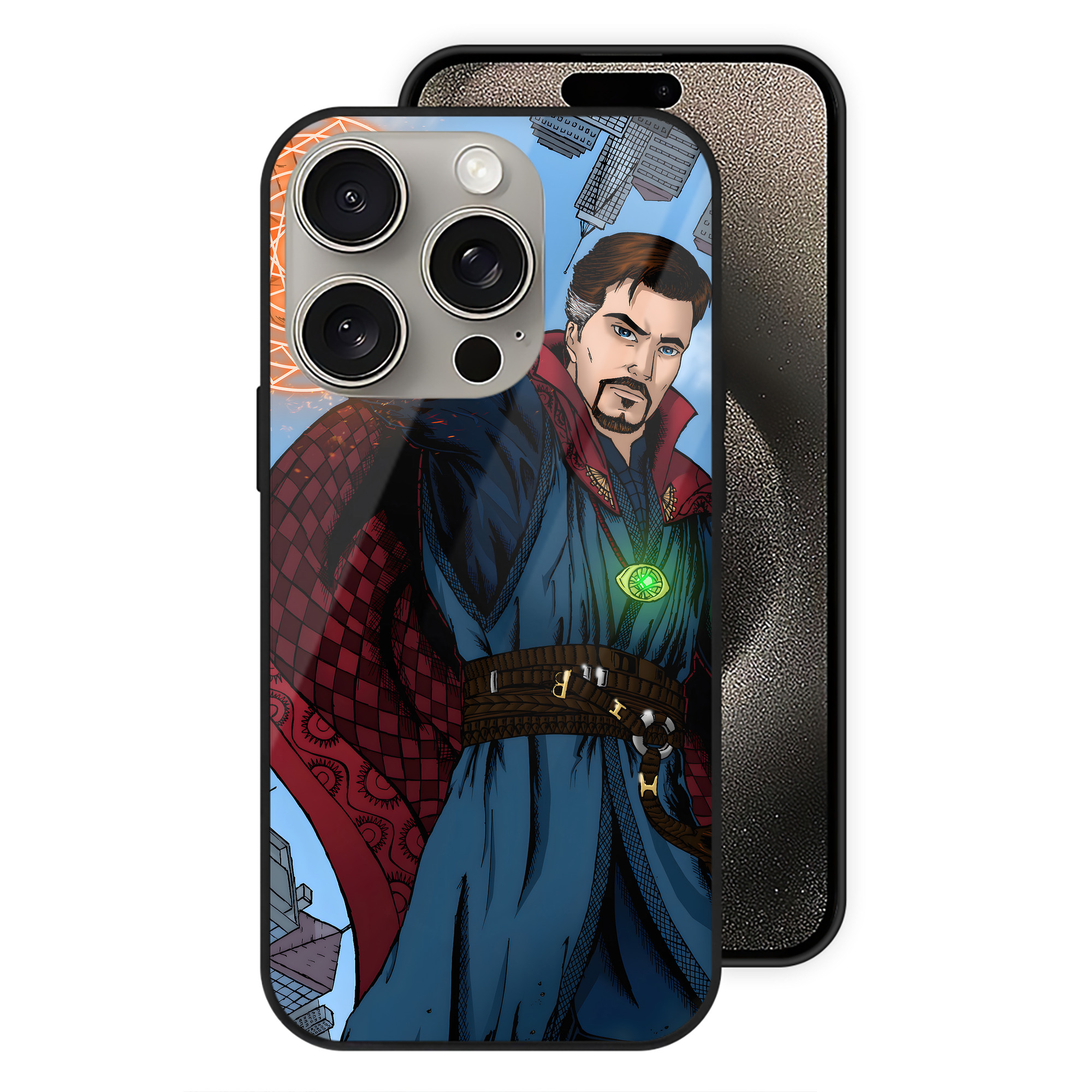 （画像用） アベンジャーズ The Avengers 【iPhone15Pro対応】スマホケース 耐衝撃＆黄変防止 背面ガラス