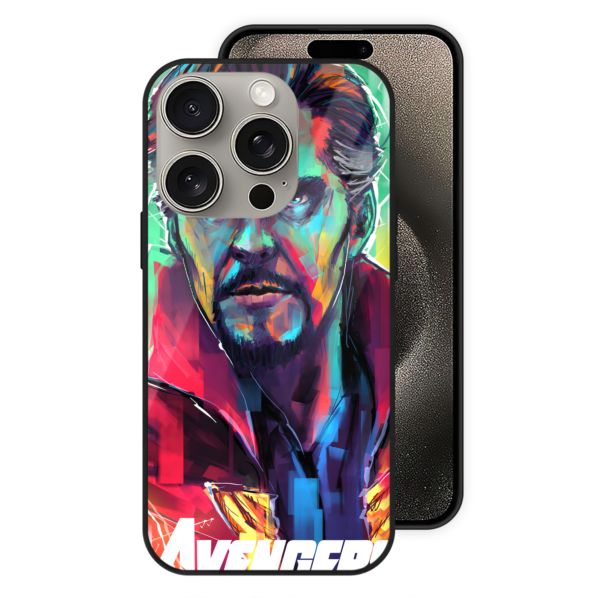 （画像用） アベンジャーズ The Avengers 【iPhone15Pro対応】スマホケース 耐衝撃＆黄変防止 背面ガラス