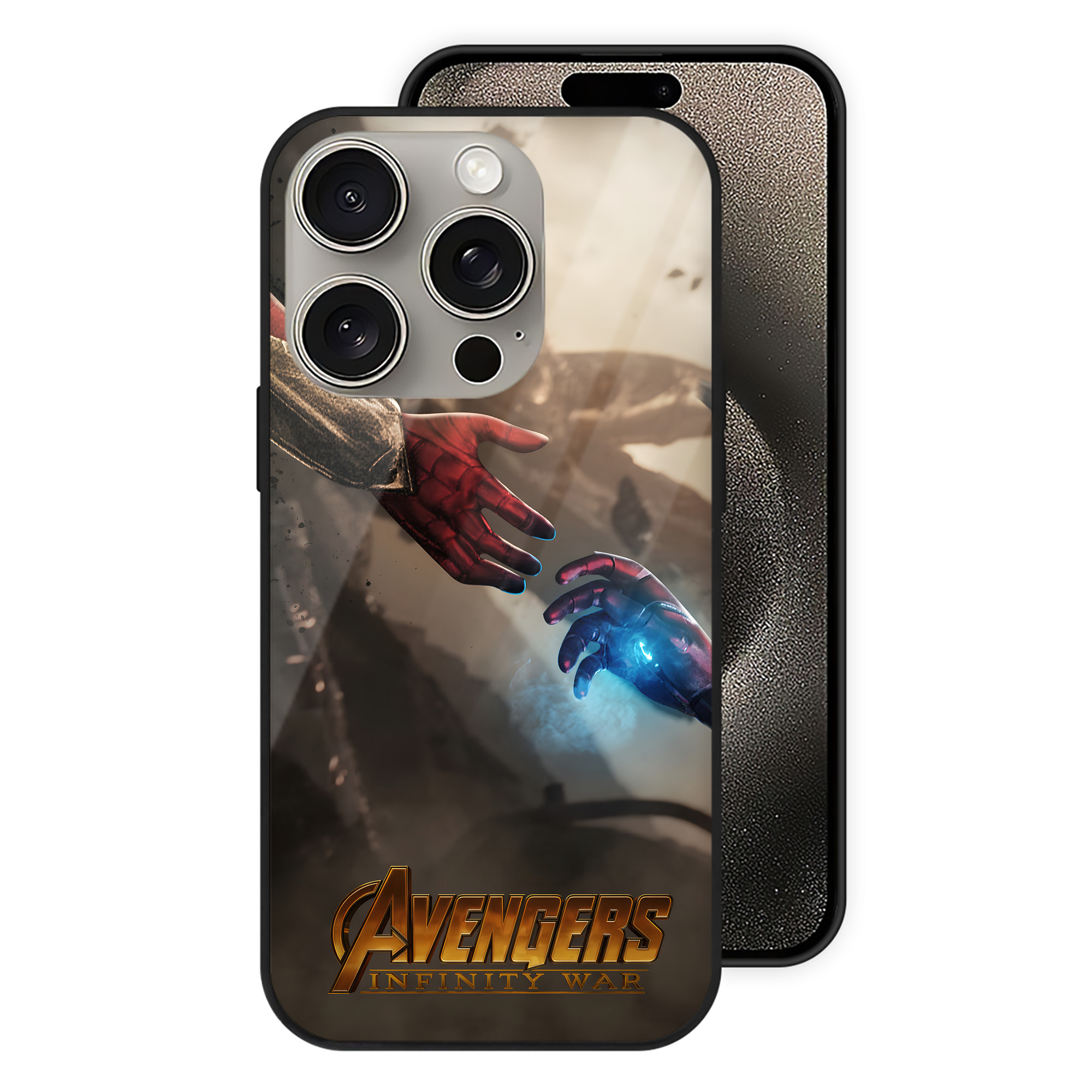 （画像用） アベンジャーズ The Avengers 【iPhone15Pro対応】スマホケース 耐衝撃＆黄変防止 背面ガラス