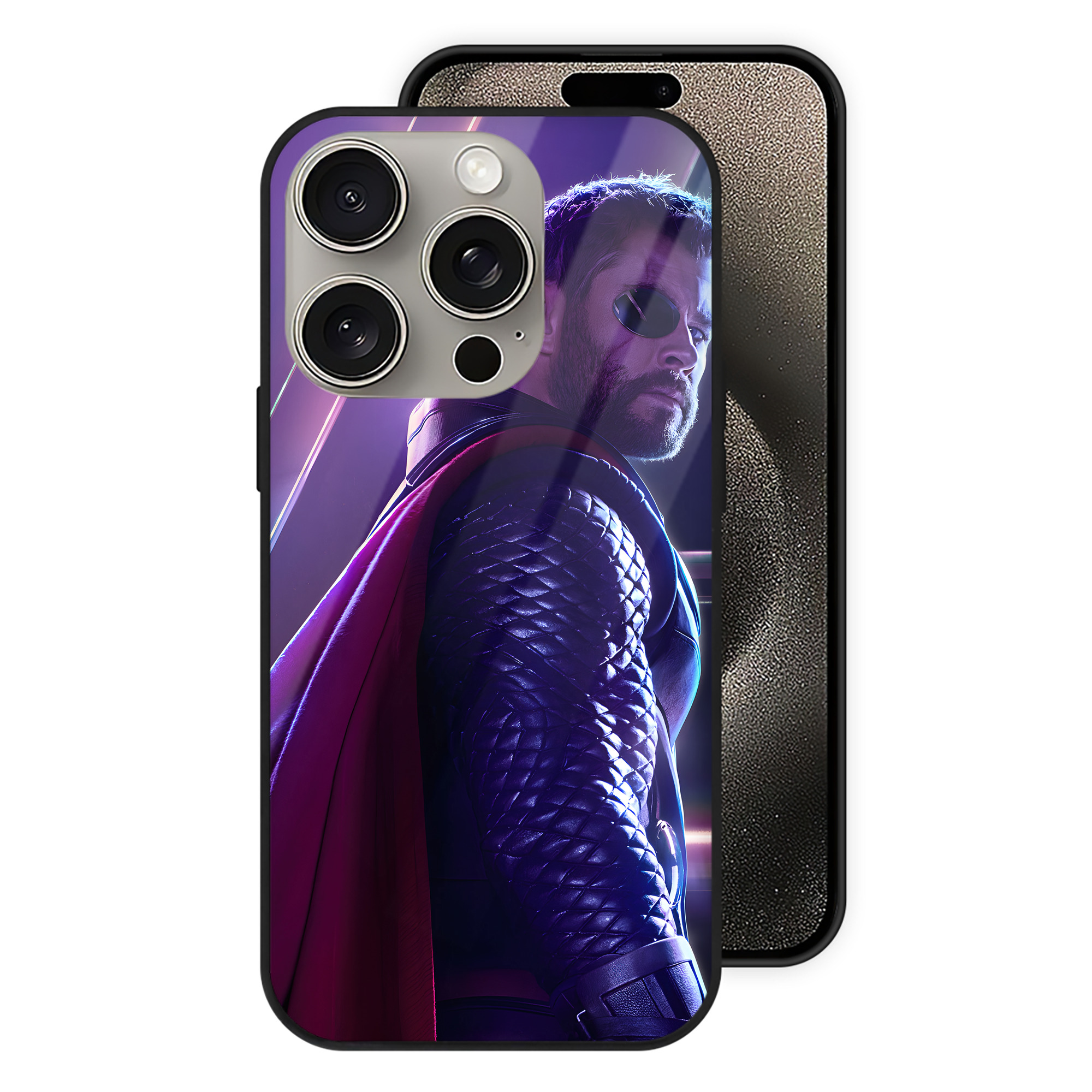 （画像用） アベンジャーズ The Avengers 【iPhone15Pro対応】スマホケース 耐衝撃＆黄変防止 背面ガラス