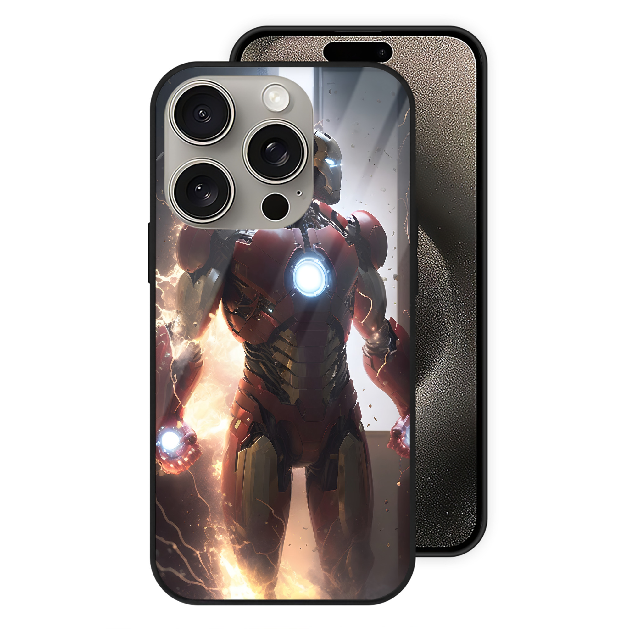 （画像用） アベンジャーズ The Avengers 【iPhone15Pro対応】スマホケース 耐衝撃＆黄変防止 背面ガラス