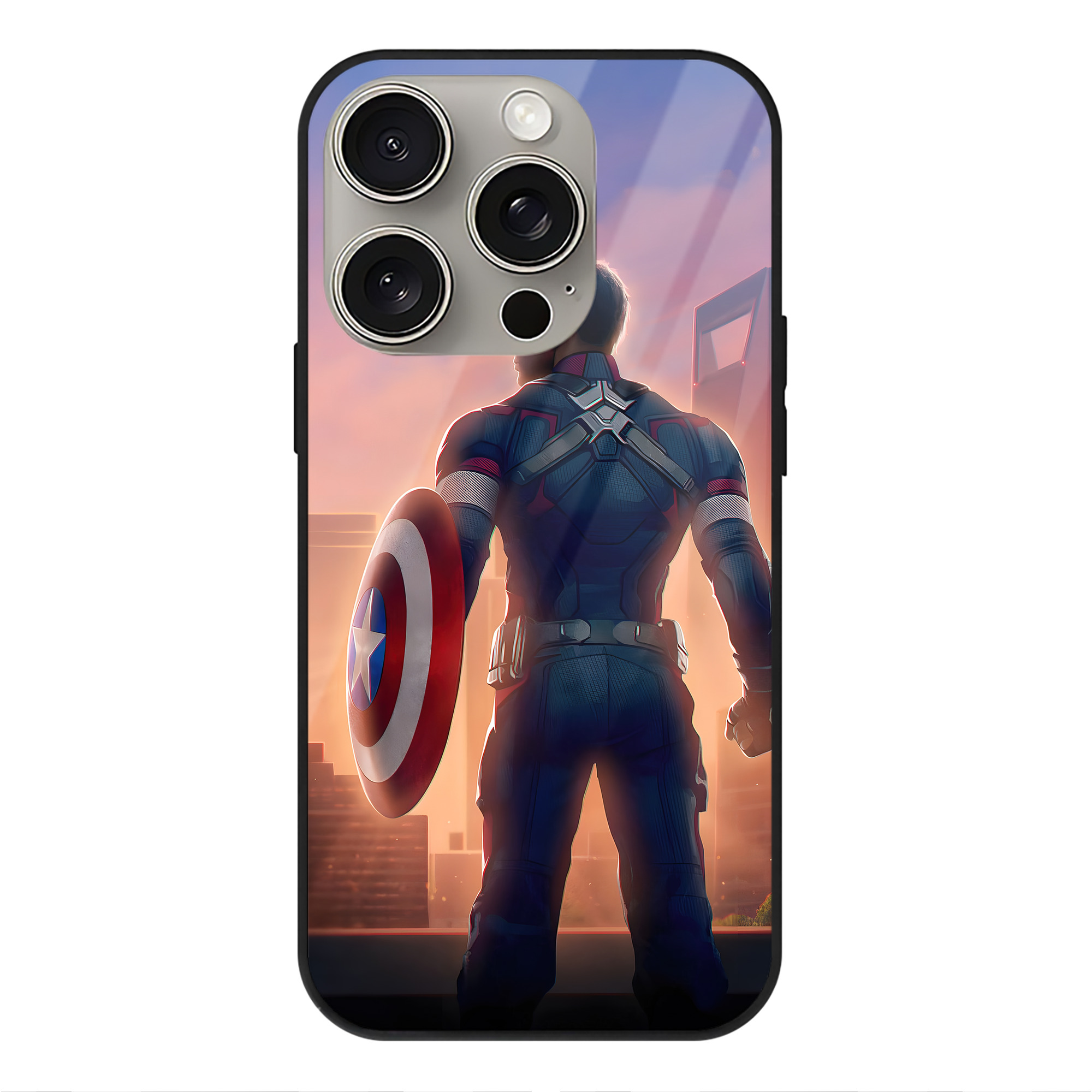 （画像用） アベンジャーズ The Avengers 【iPhone15Pro対応】スマホケース 耐衝撃＆黄変防止 背面ガラス